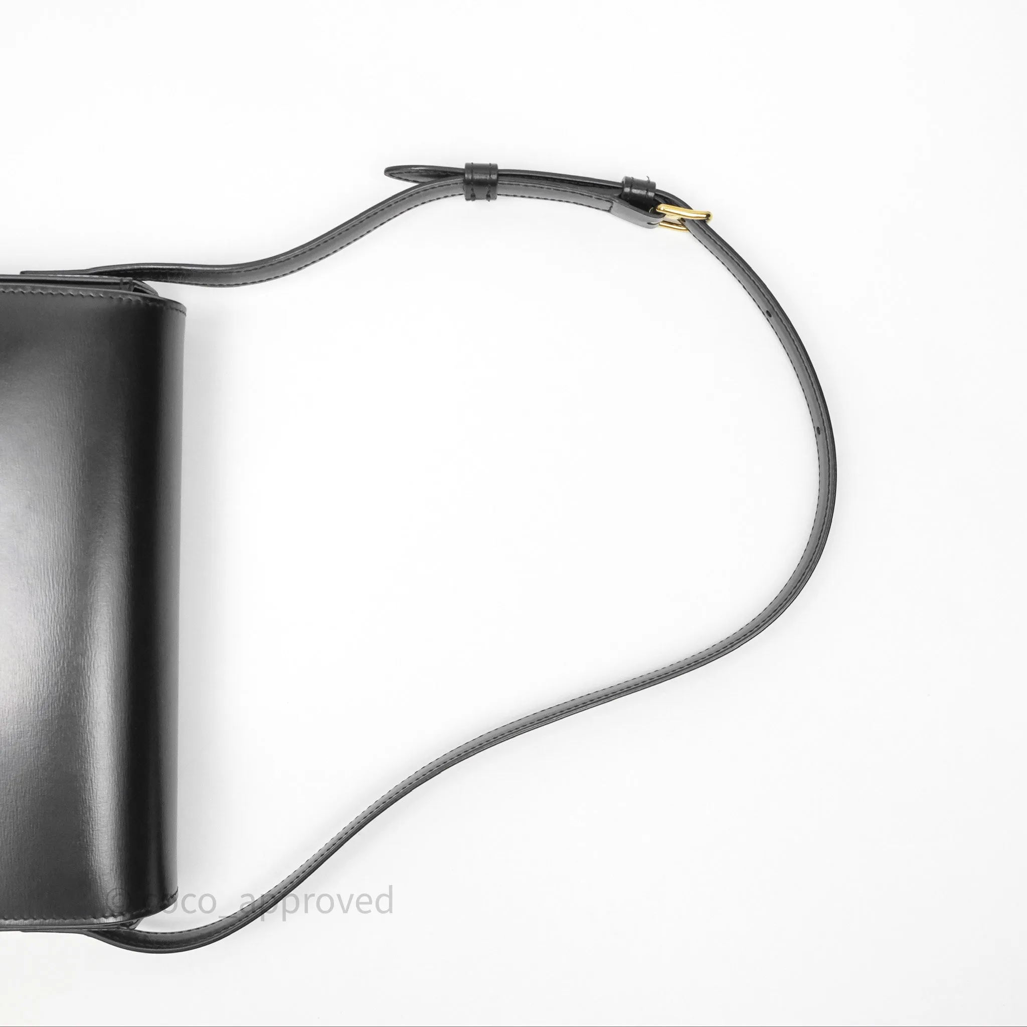 Celine Triomphe Shoulder Bag Black Calfskin