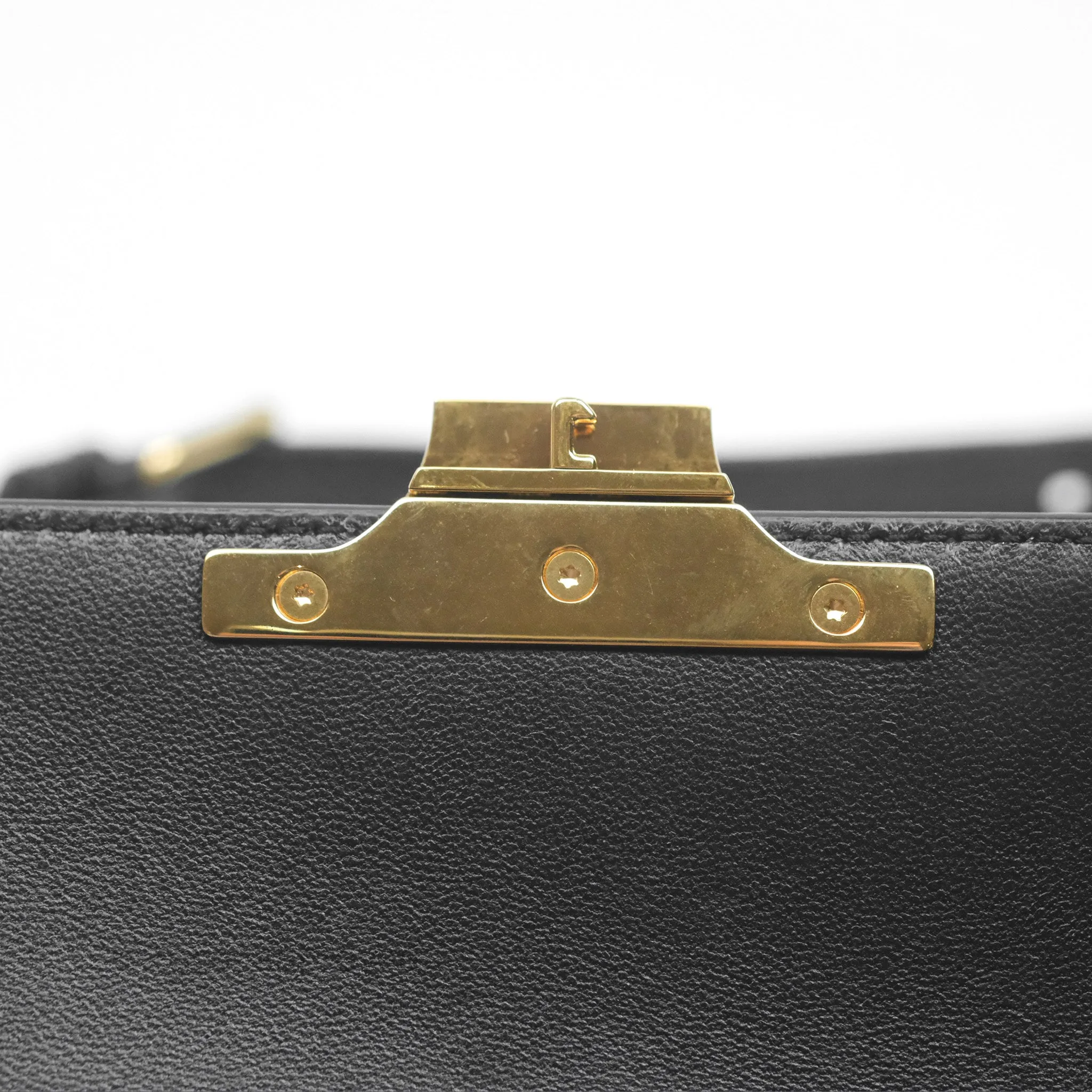 Celine Triomphe Shoulder Bag Black Calfskin