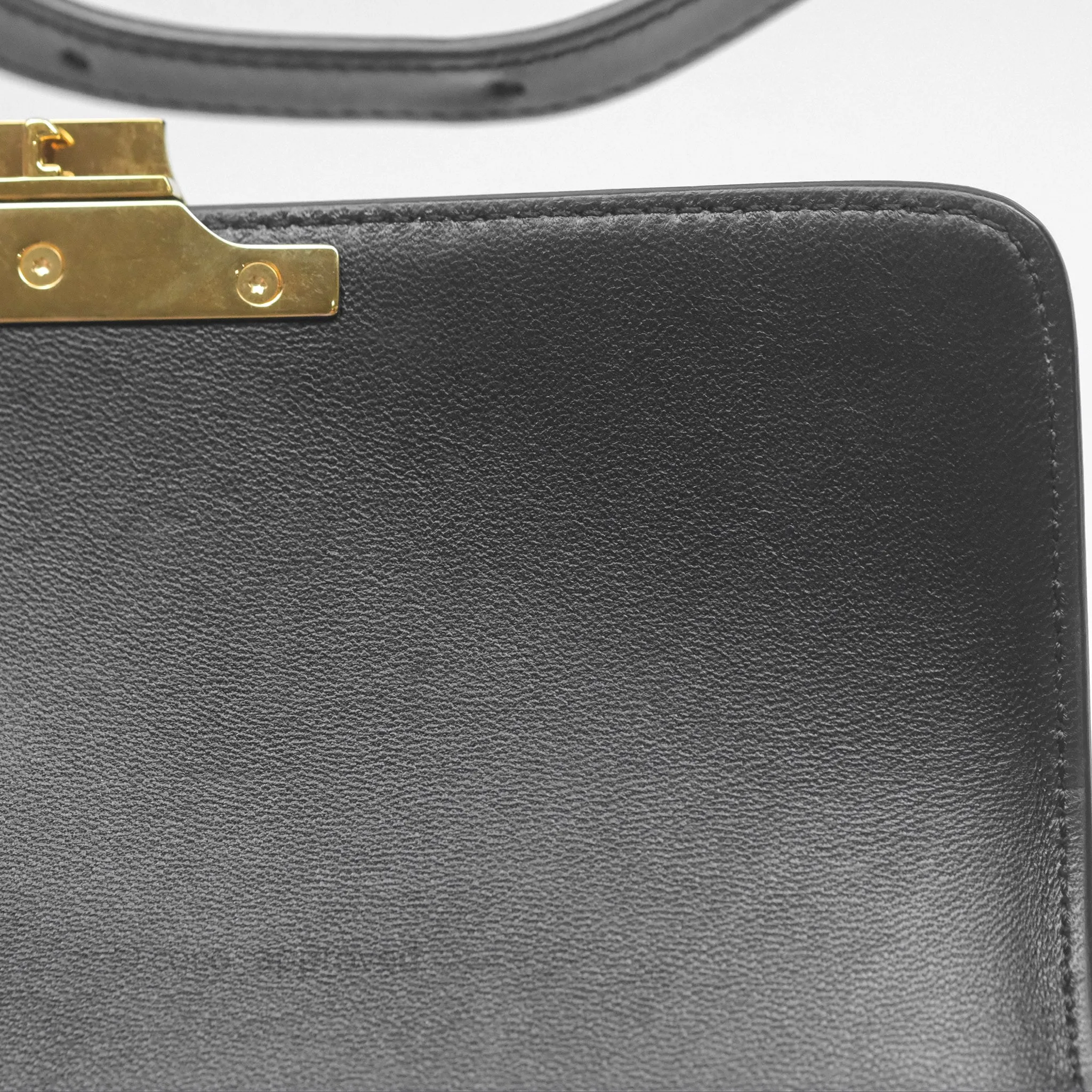 Celine Triomphe Shoulder Bag Black Calfskin