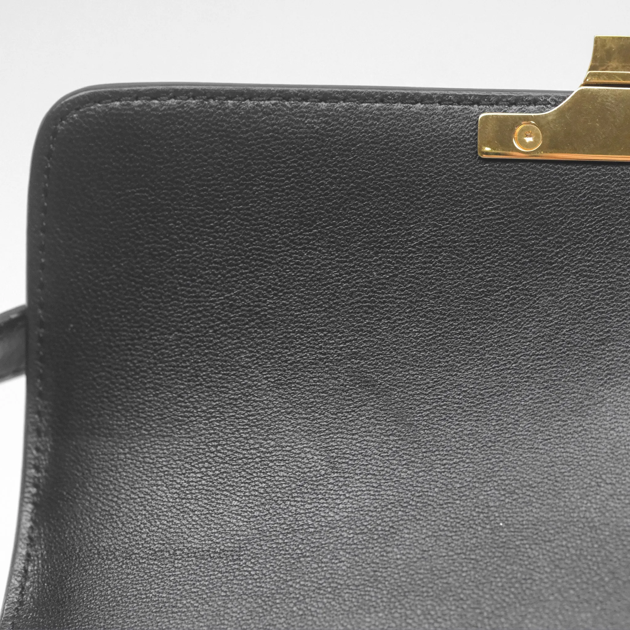 Celine Triomphe Shoulder Bag Black Calfskin