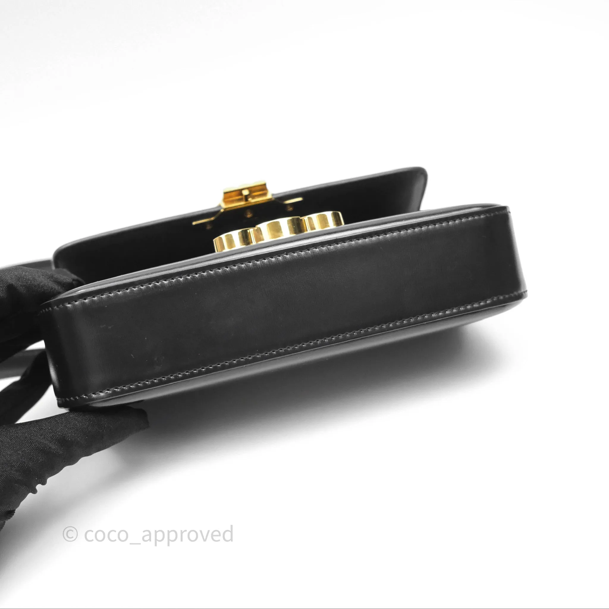 Celine Triomphe Shoulder Bag Black Calfskin