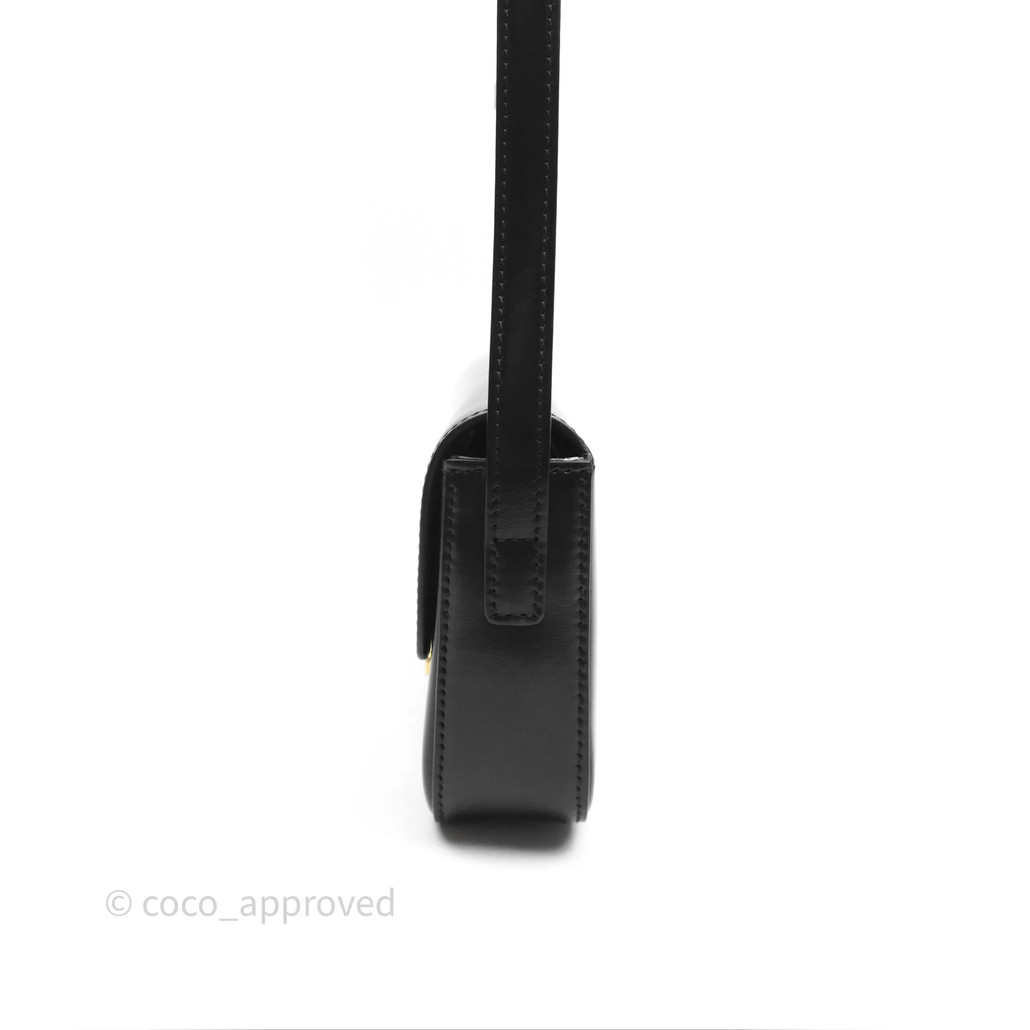 Celine Triomphe Shoulder Bag Black Calfskin
