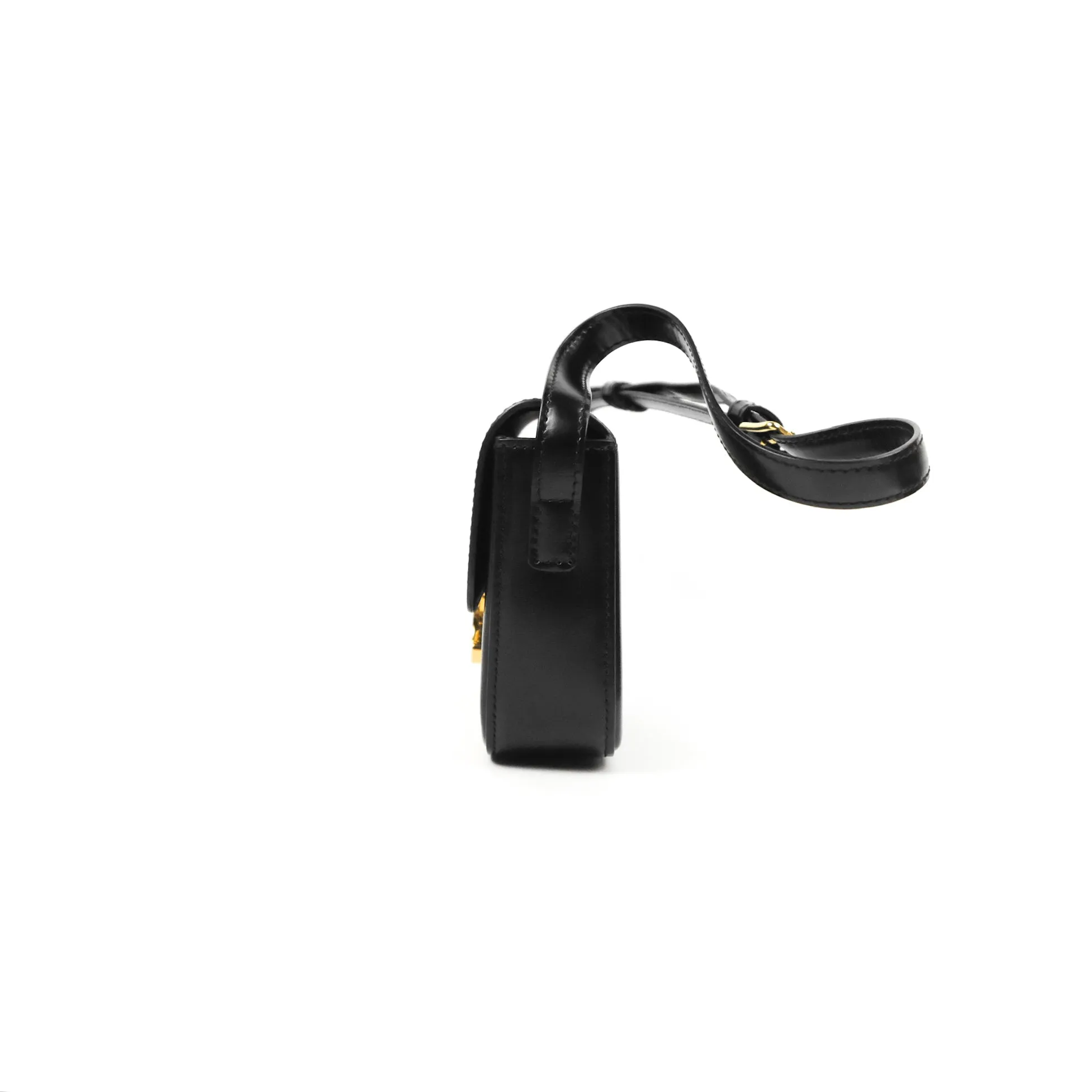Celine Triomphe Shoulder Bag Black Calfskin