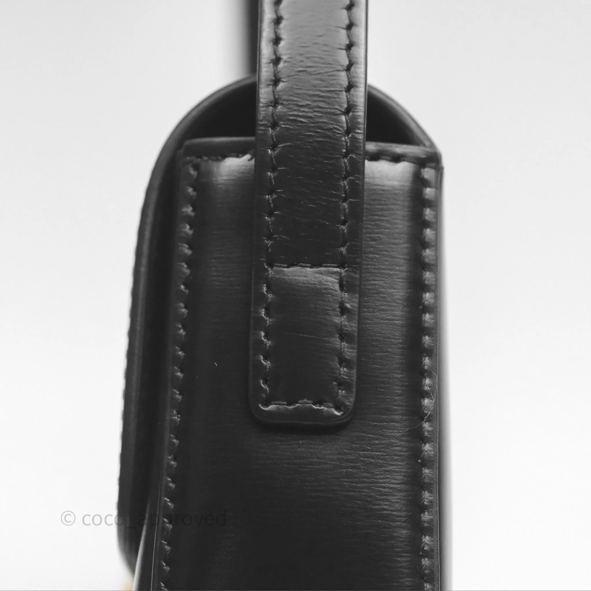 Celine Triomphe Shoulder Bag Black Calfskin