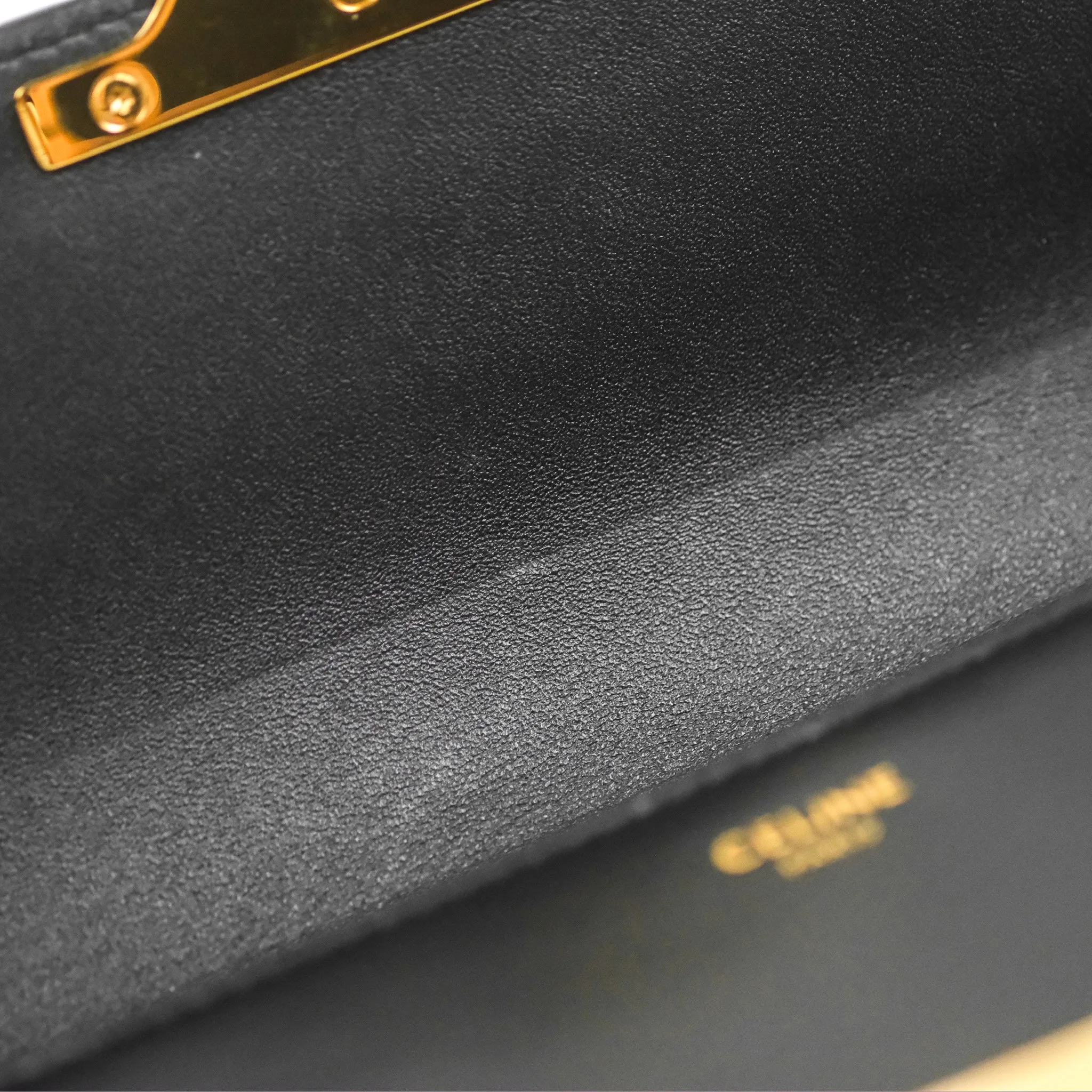 Celine Triomphe Shoulder Bag Black Calfskin