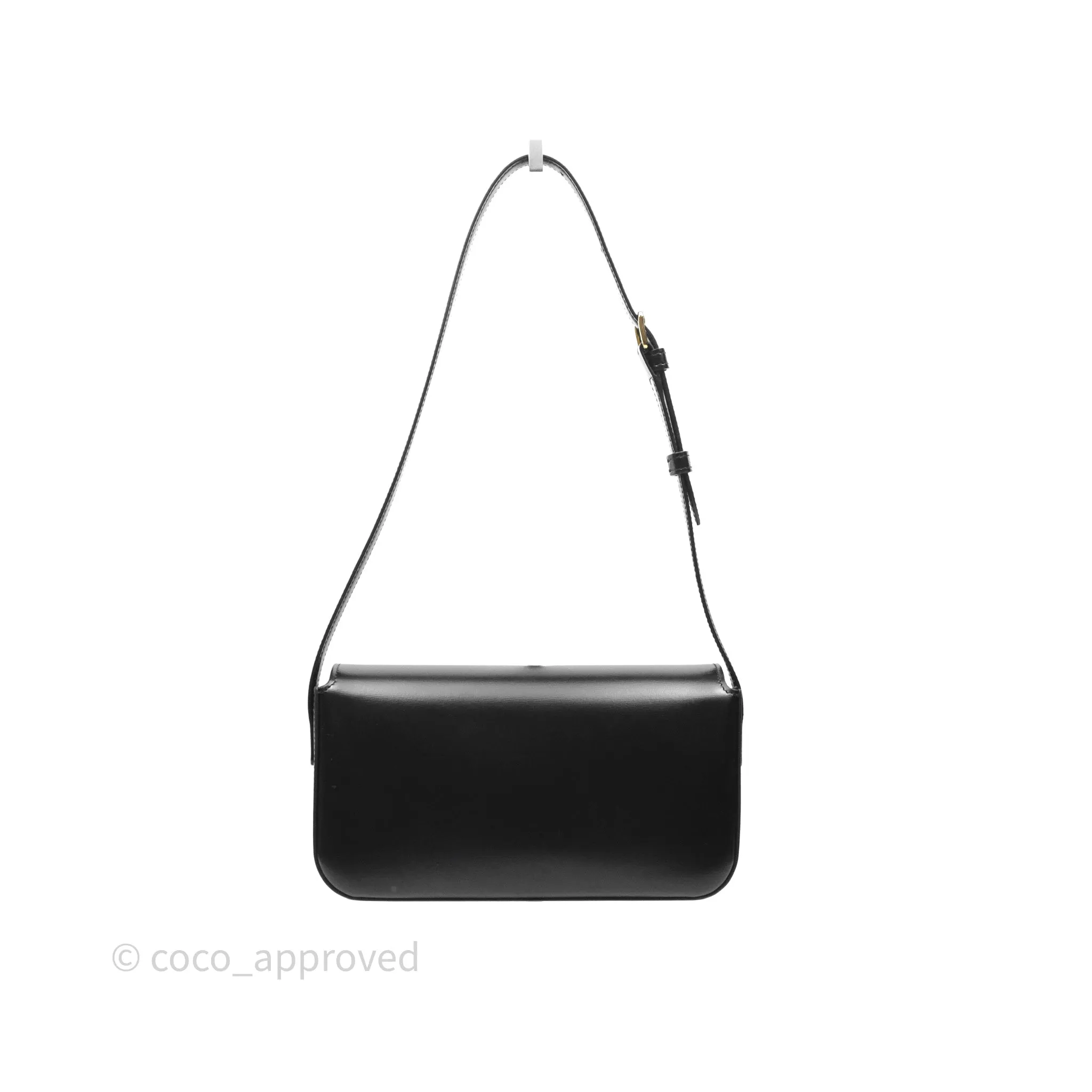 Celine Triomphe Shoulder Bag Black Calfskin