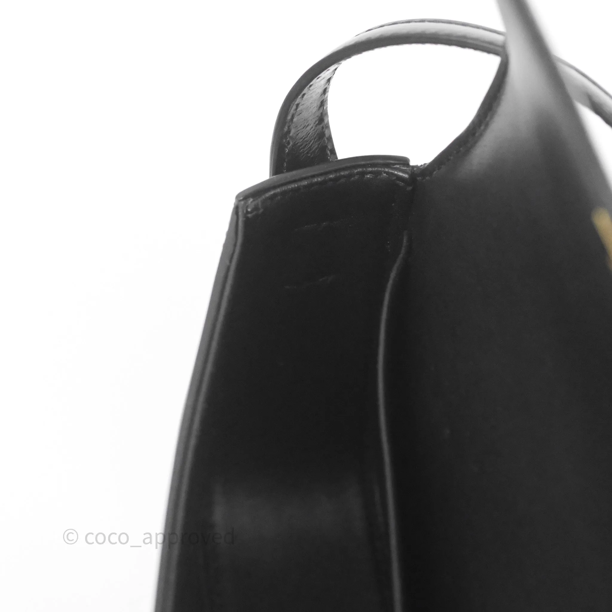 Celine Triomphe Shoulder Bag Black Shiny Calfskin