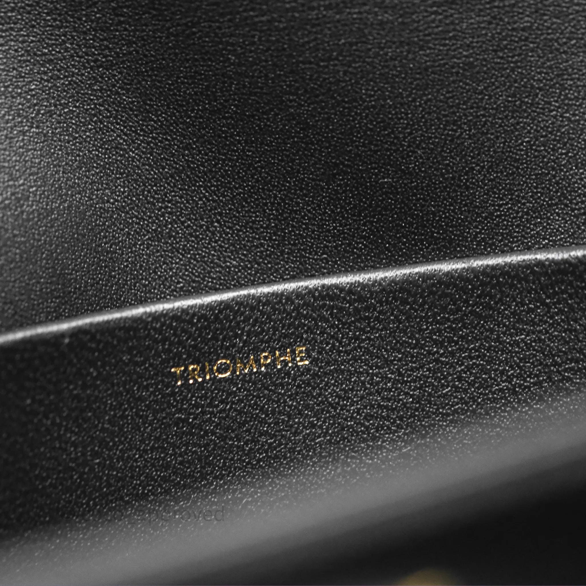 Celine Triomphe Shoulder Bag Black Shiny Calfskin
