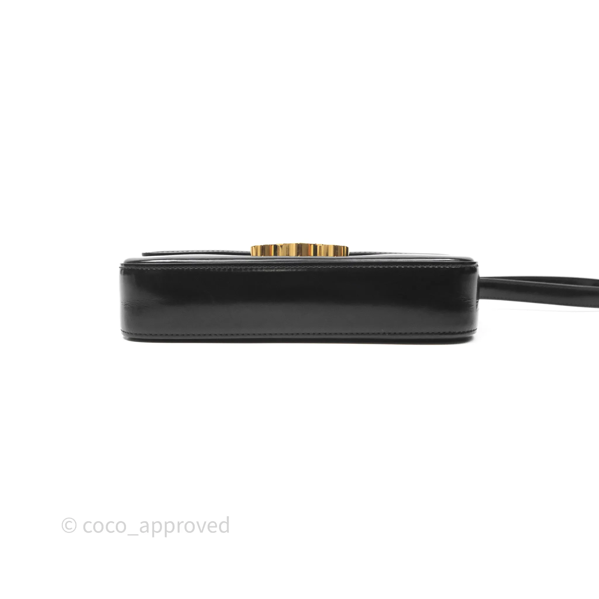 Celine Triomphe Shoulder Bag Black Shiny Calfskin