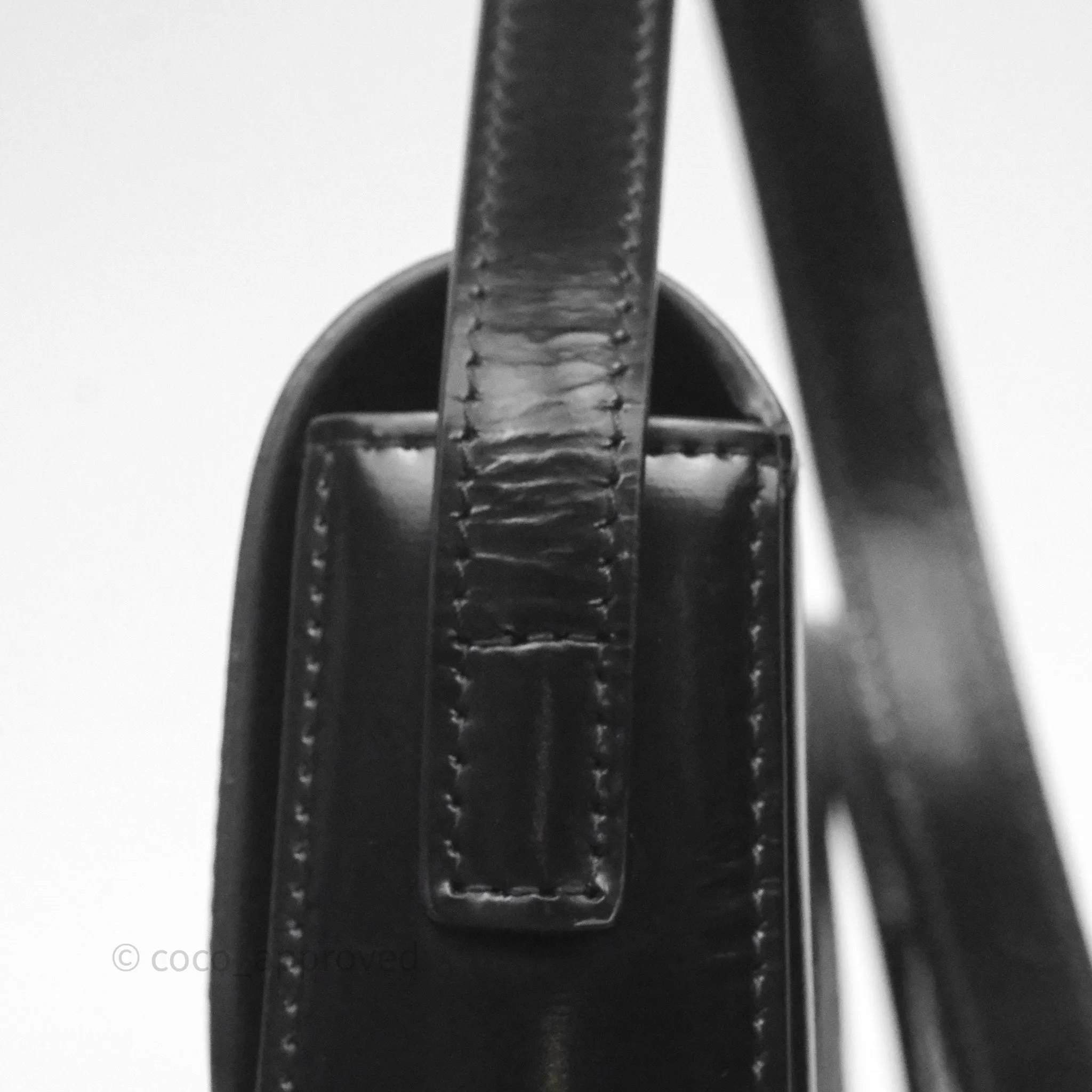 Celine Triomphe Shoulder Bag Black Shiny Calfskin