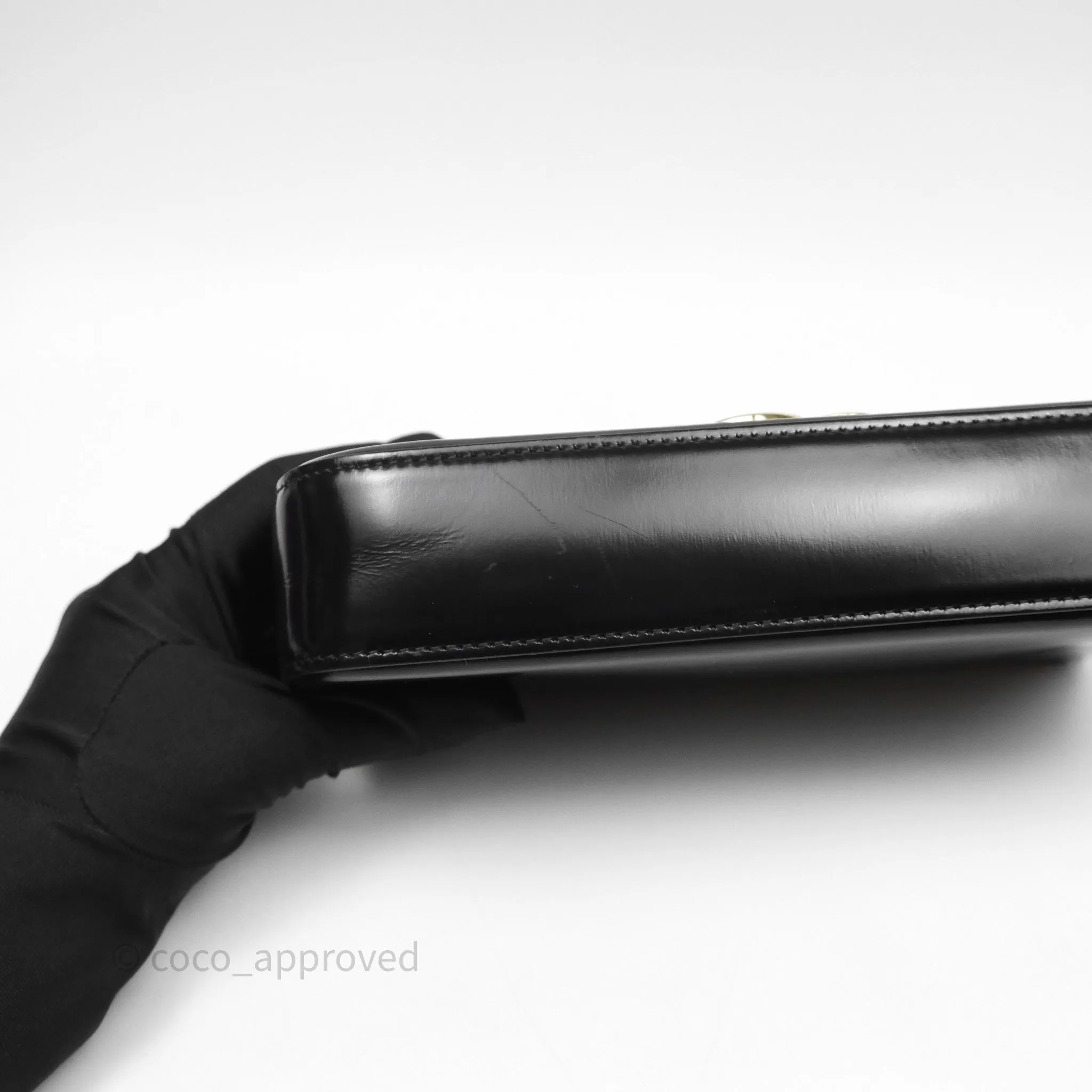 Celine Triomphe Shoulder Bag Black Shiny Calfskin
