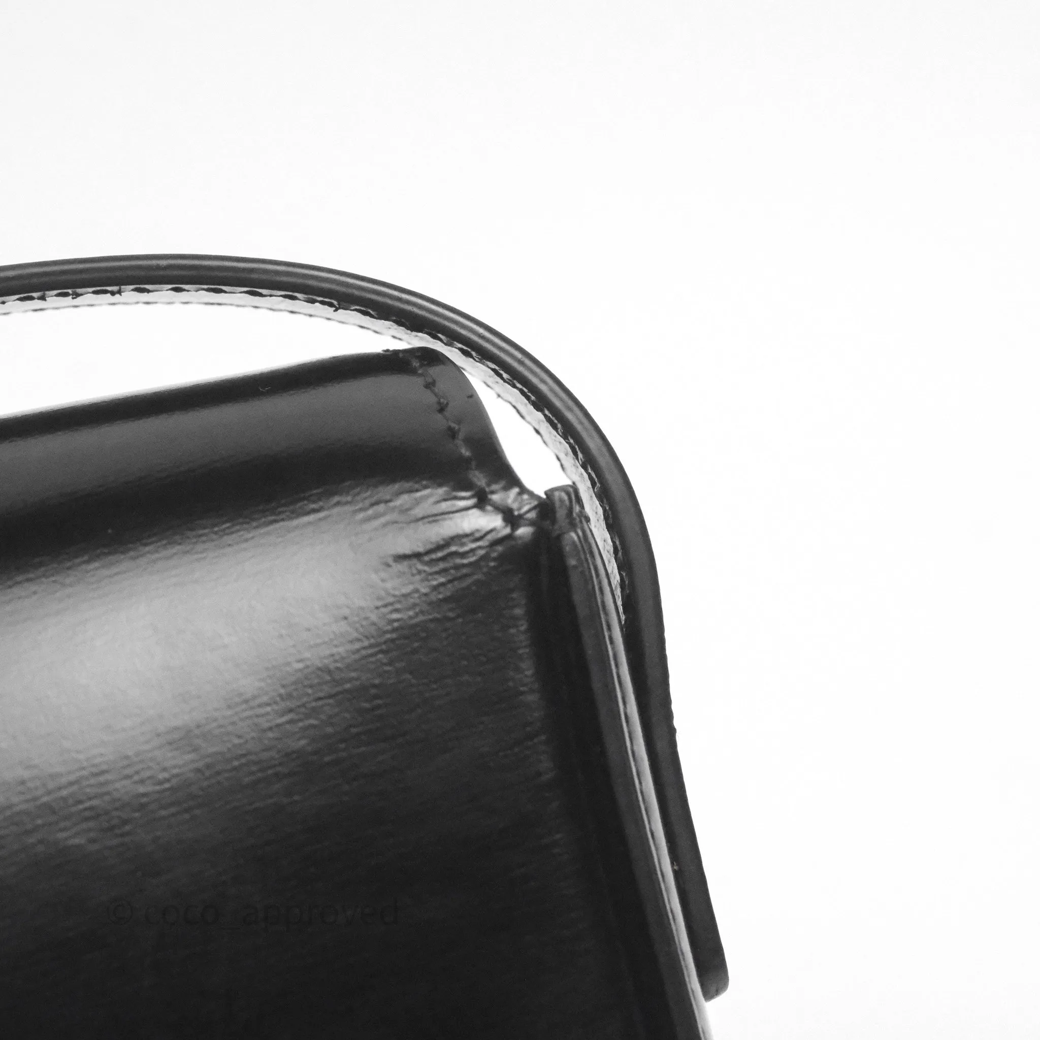 Celine Triomphe Shoulder Bag Black Shiny Calfskin