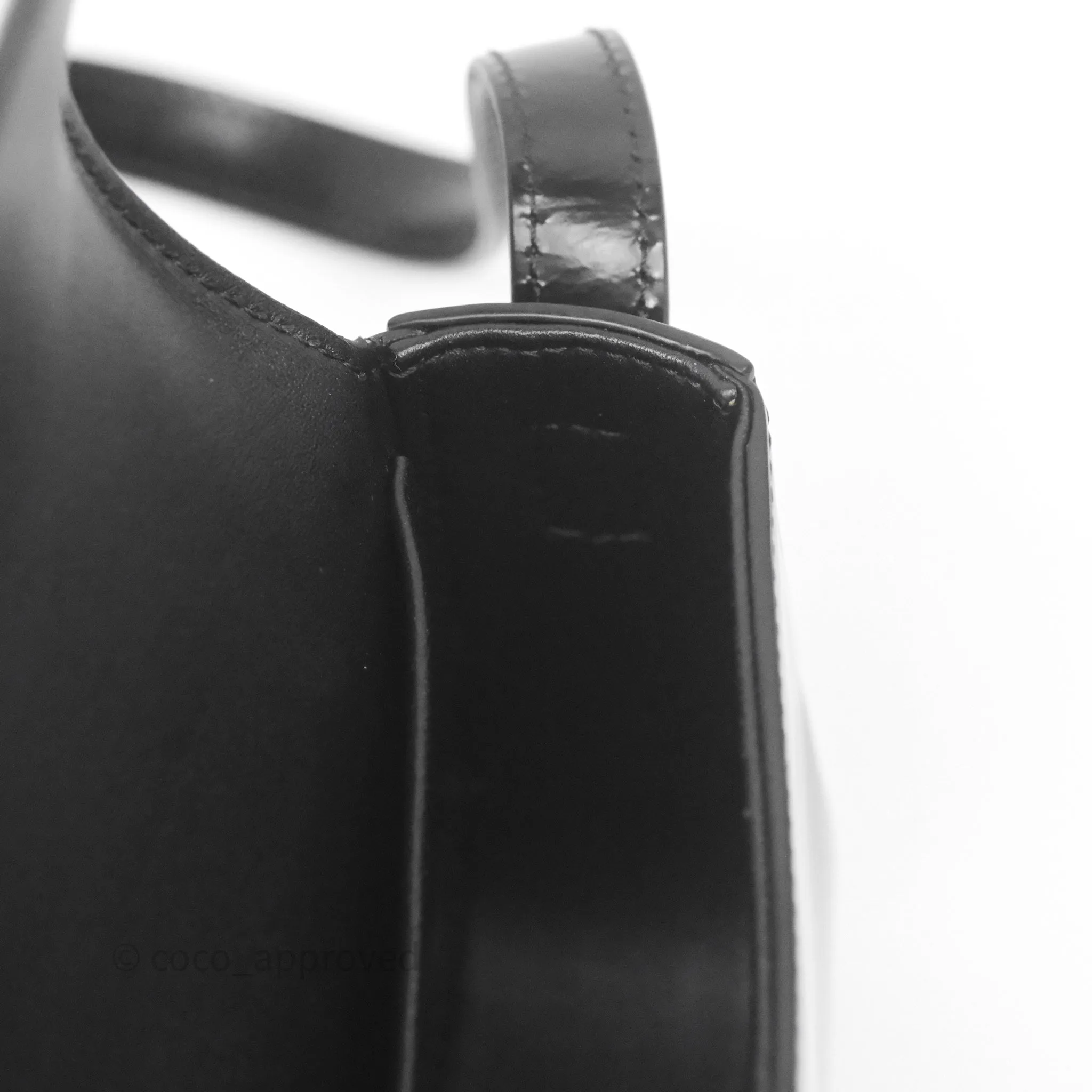 Celine Triomphe Shoulder Bag Black Shiny Calfskin