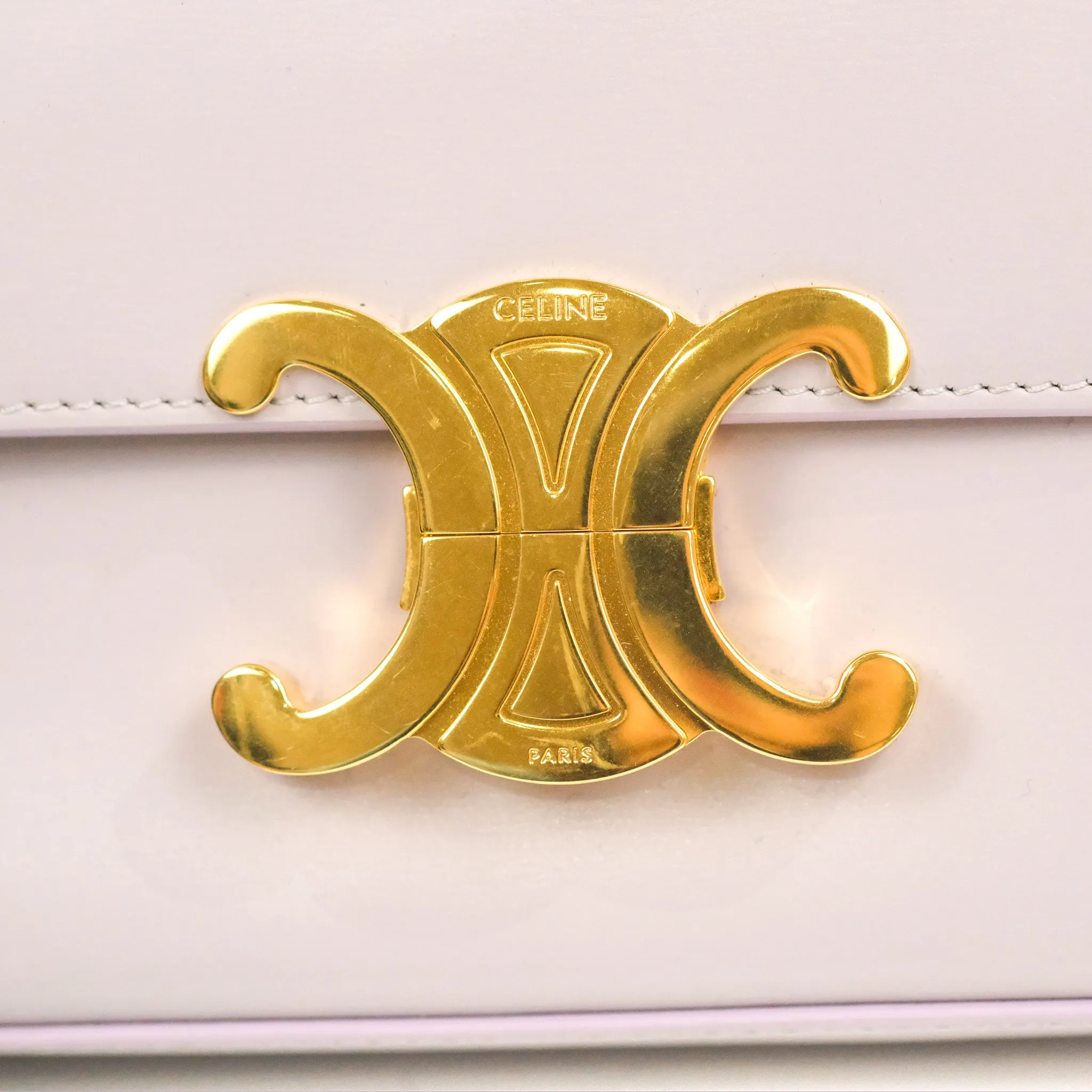 Celine Triomphe Shoulder Bag Peony Calfskin