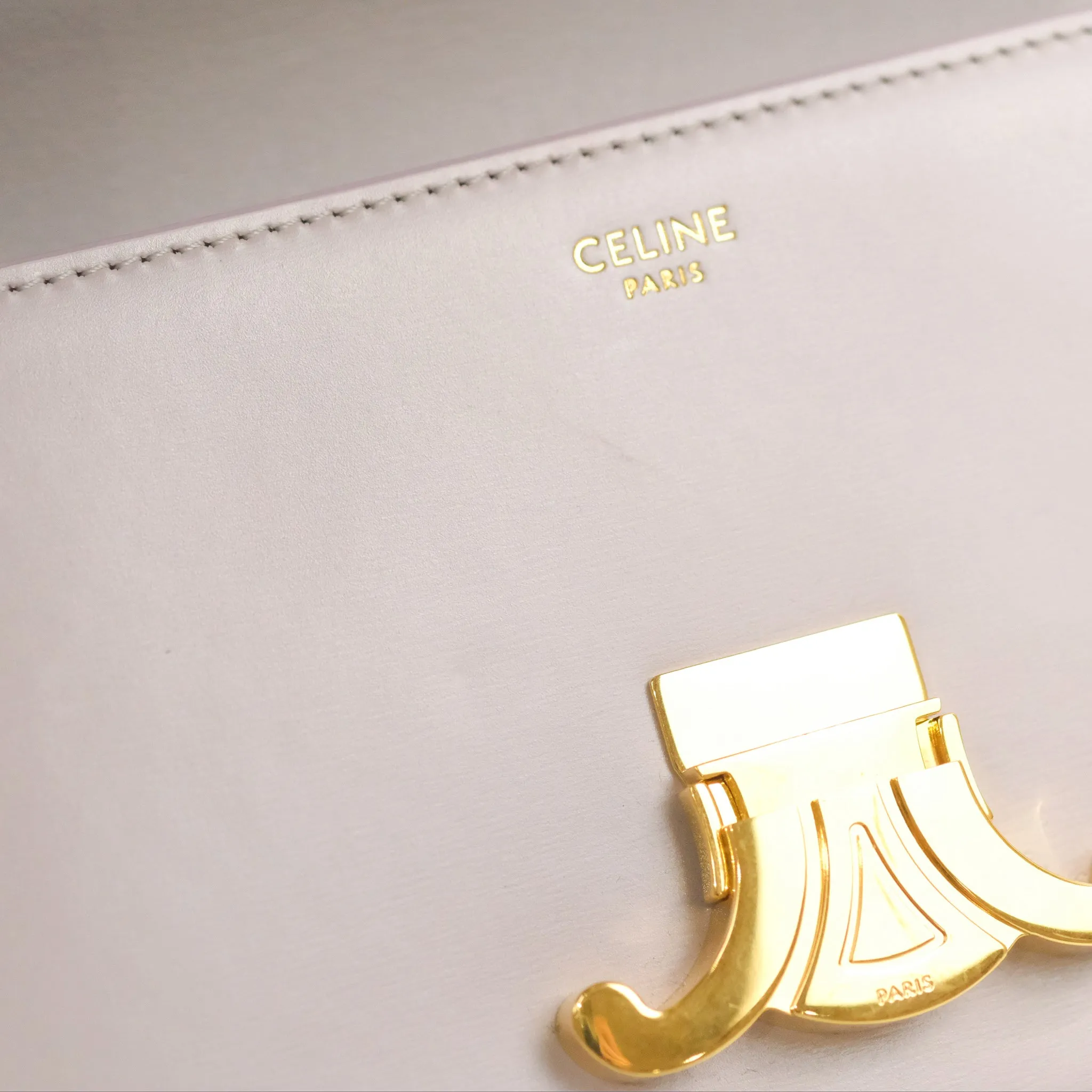 Celine Triomphe Shoulder Bag Peony Calfskin