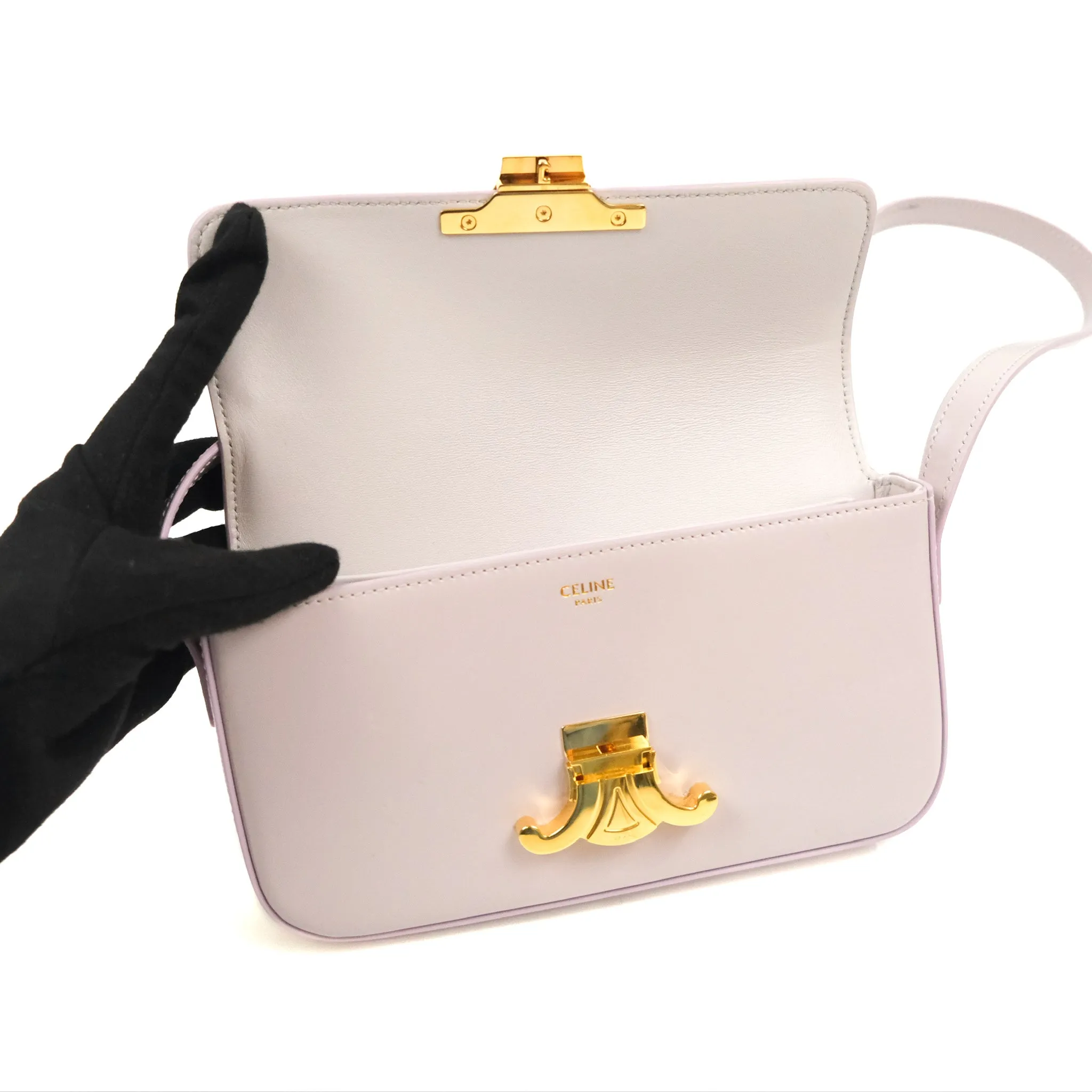 Celine Triomphe Shoulder Bag Peony Calfskin