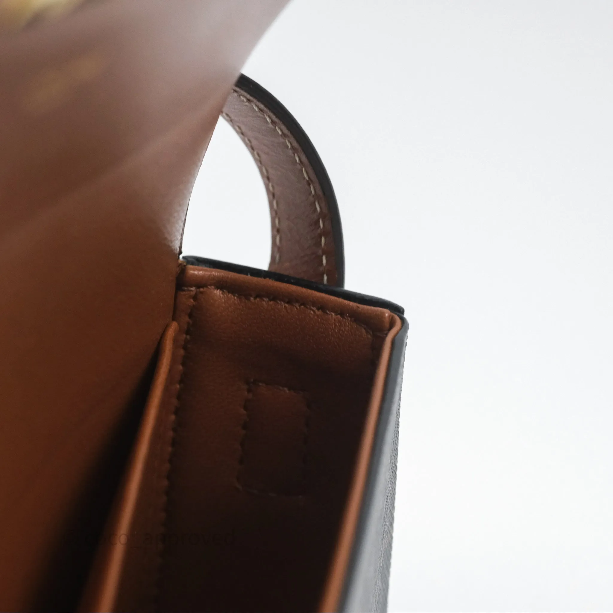 Celine Triomphe Shoulder Bag Tan Calfskin Triomphe Canvas