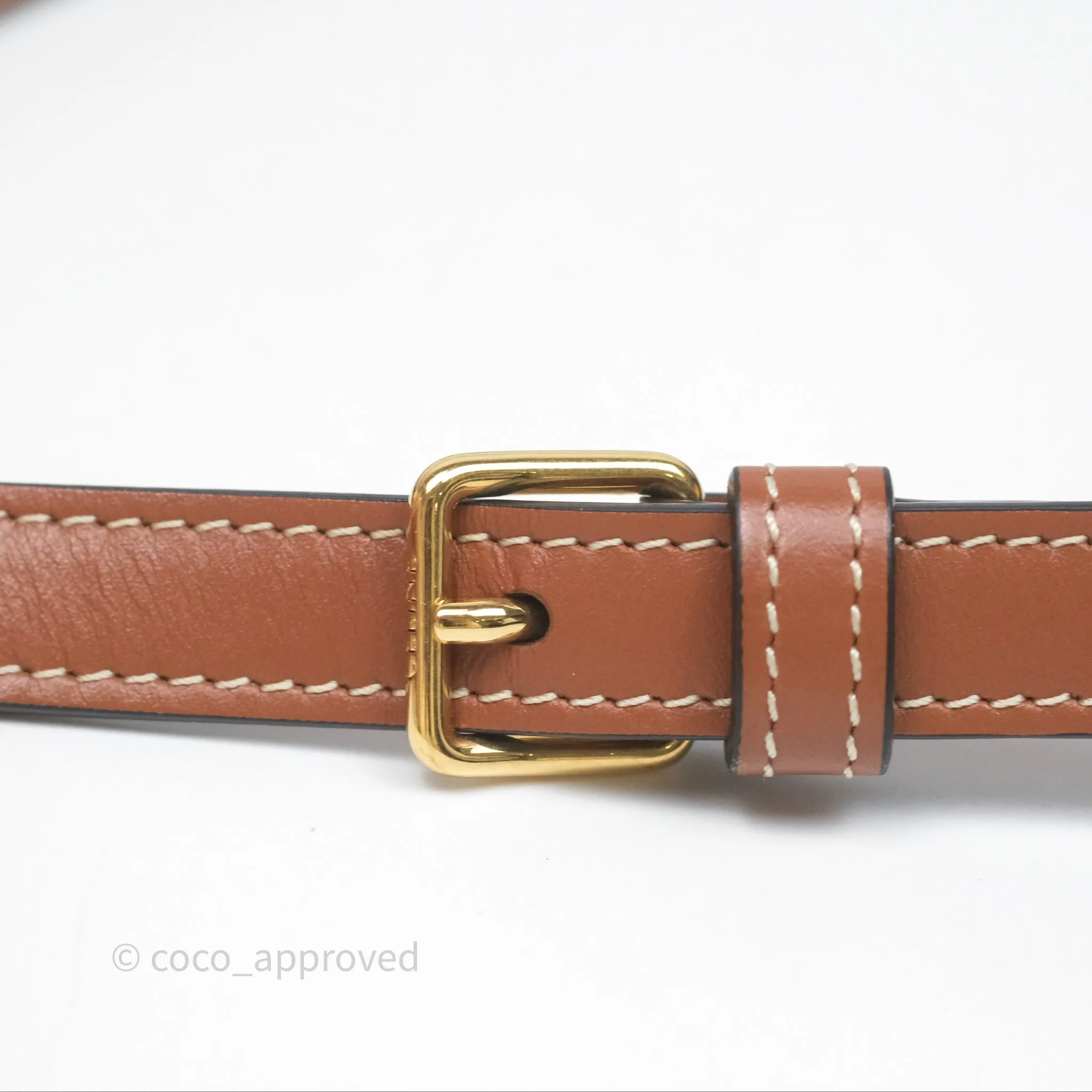 Celine Triomphe Shoulder Bag Tan Calfskin Triomphe Canvas