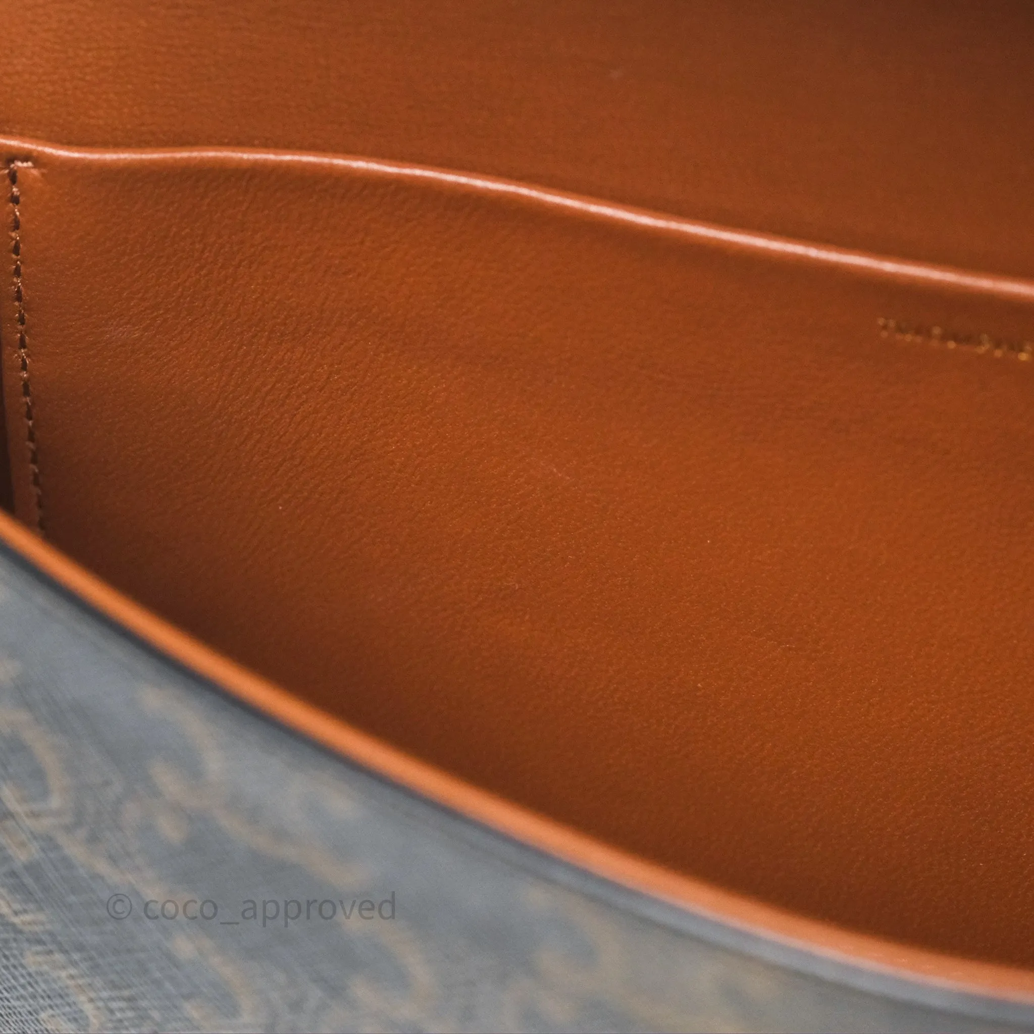 Celine Triomphe Shoulder Bag Tan Calfskin Triomphe Canvas