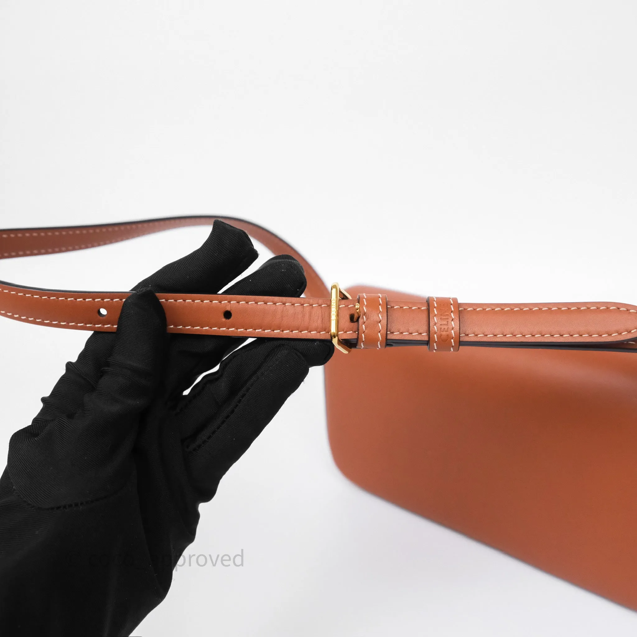 Celine Triomphe Shoulder Bag Tan Calfskin