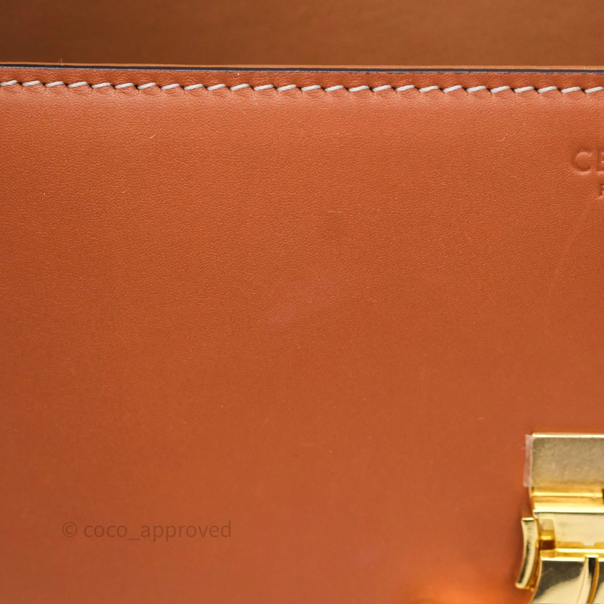 Celine Triomphe Shoulder Bag Tan Calfskin