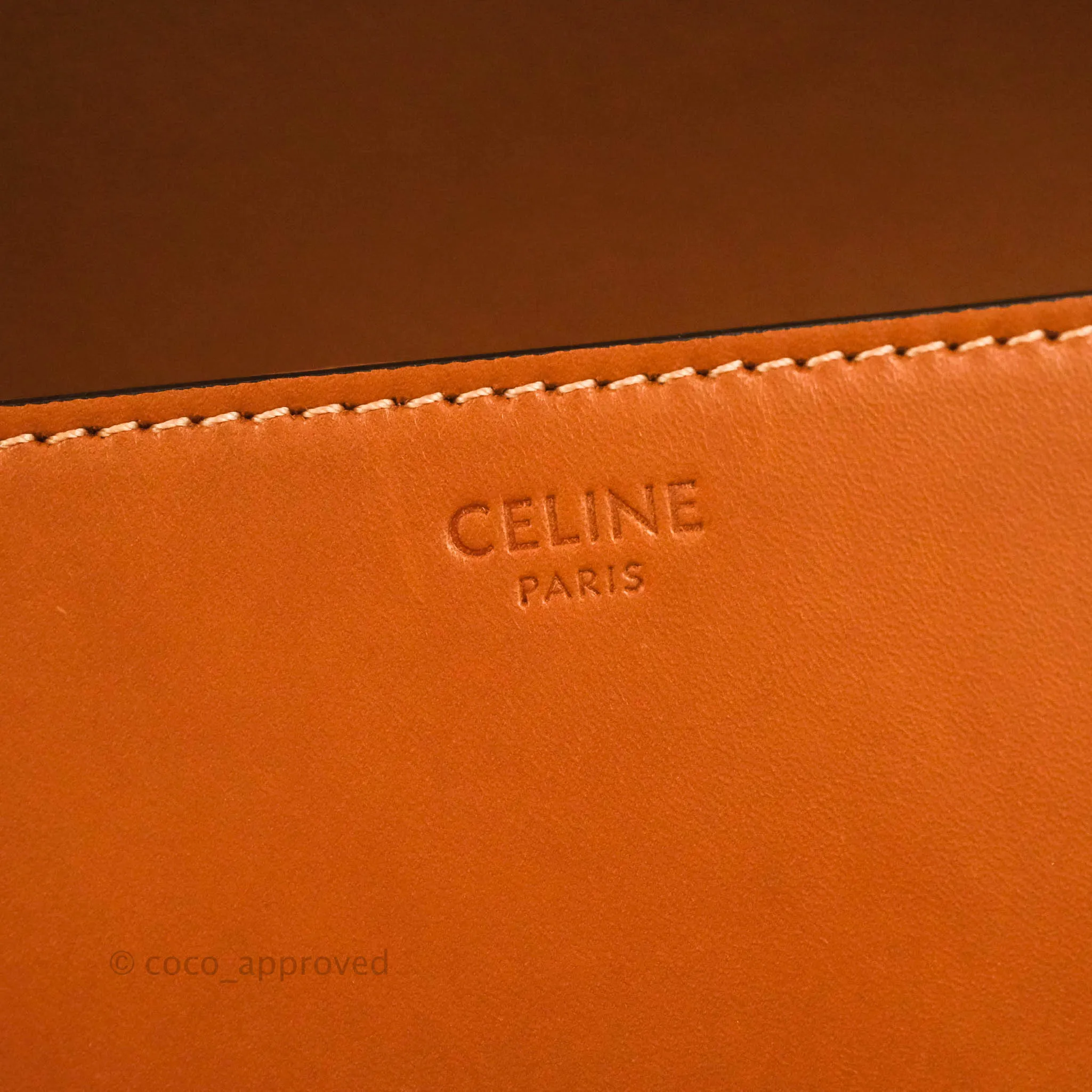 Celine Triomphe Shoulder Bag Tan Calfskin