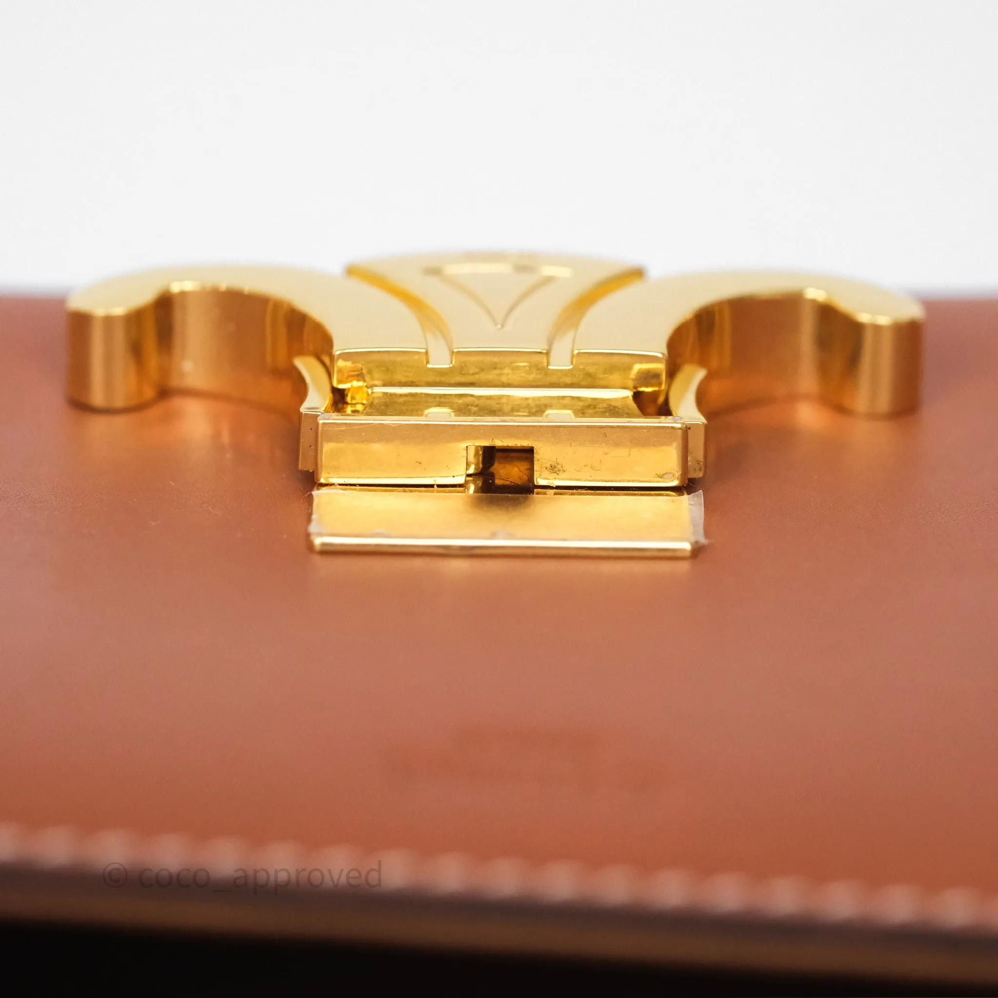 Celine Triomphe Shoulder Bag Tan Calfskin