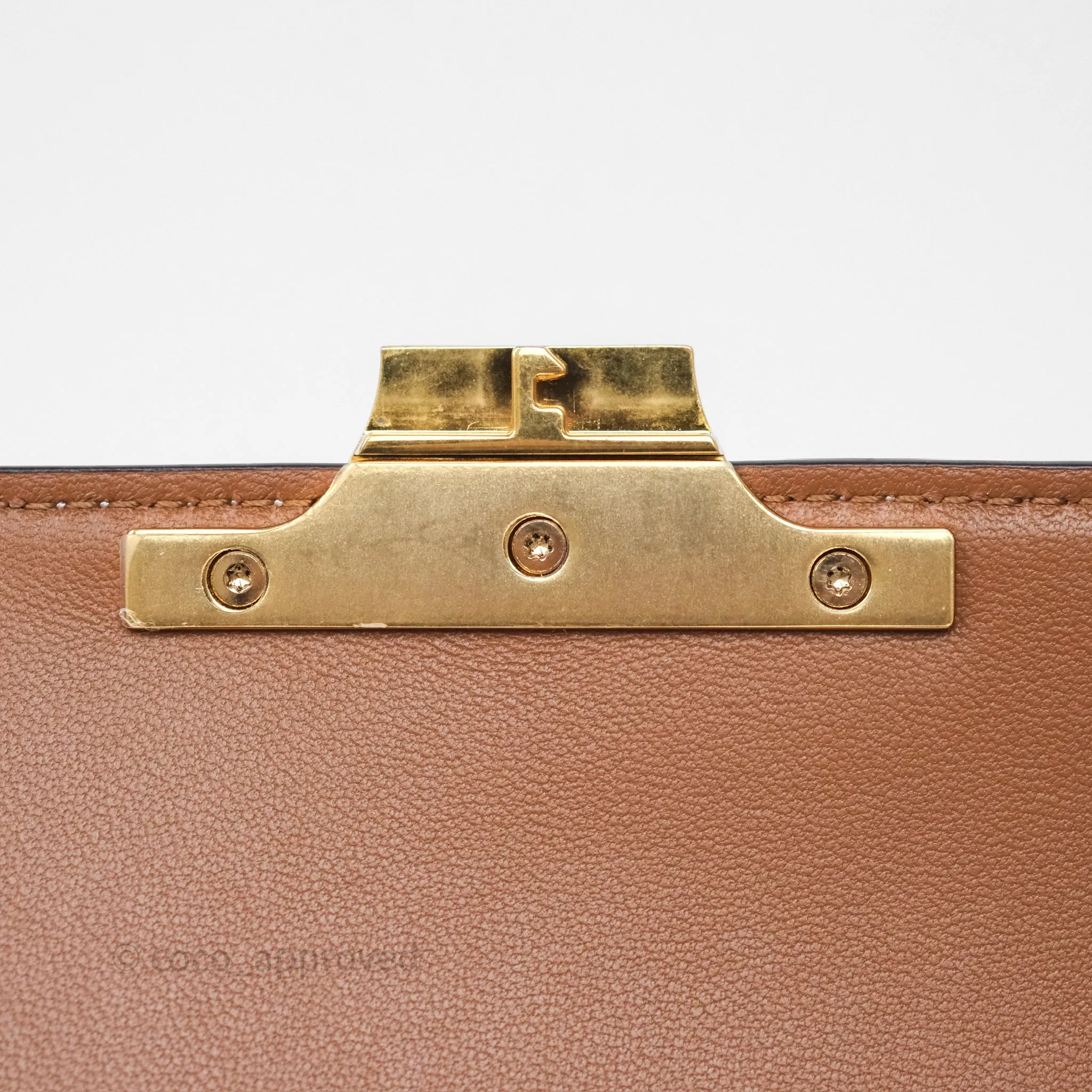 Celine Triomphe Shoulder Bag Tan Calfskin