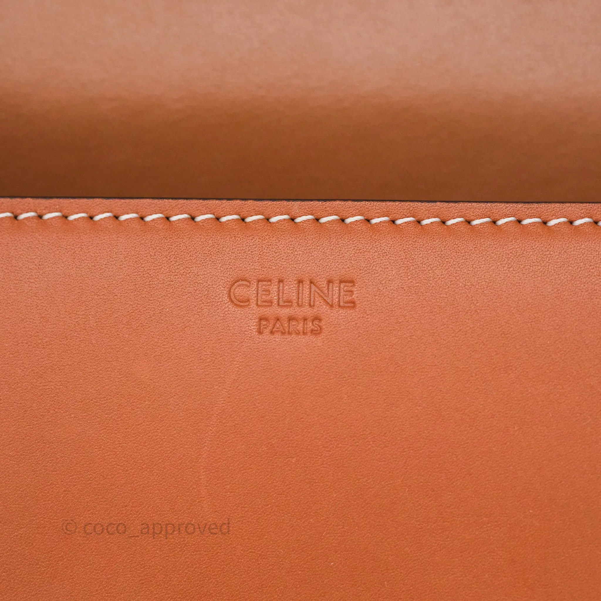 Celine Triomphe Shoulder Bag Tan Calfskin