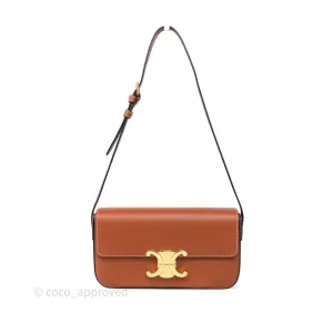 Celine Triomphe Shoulder Bag Tan Calfskin