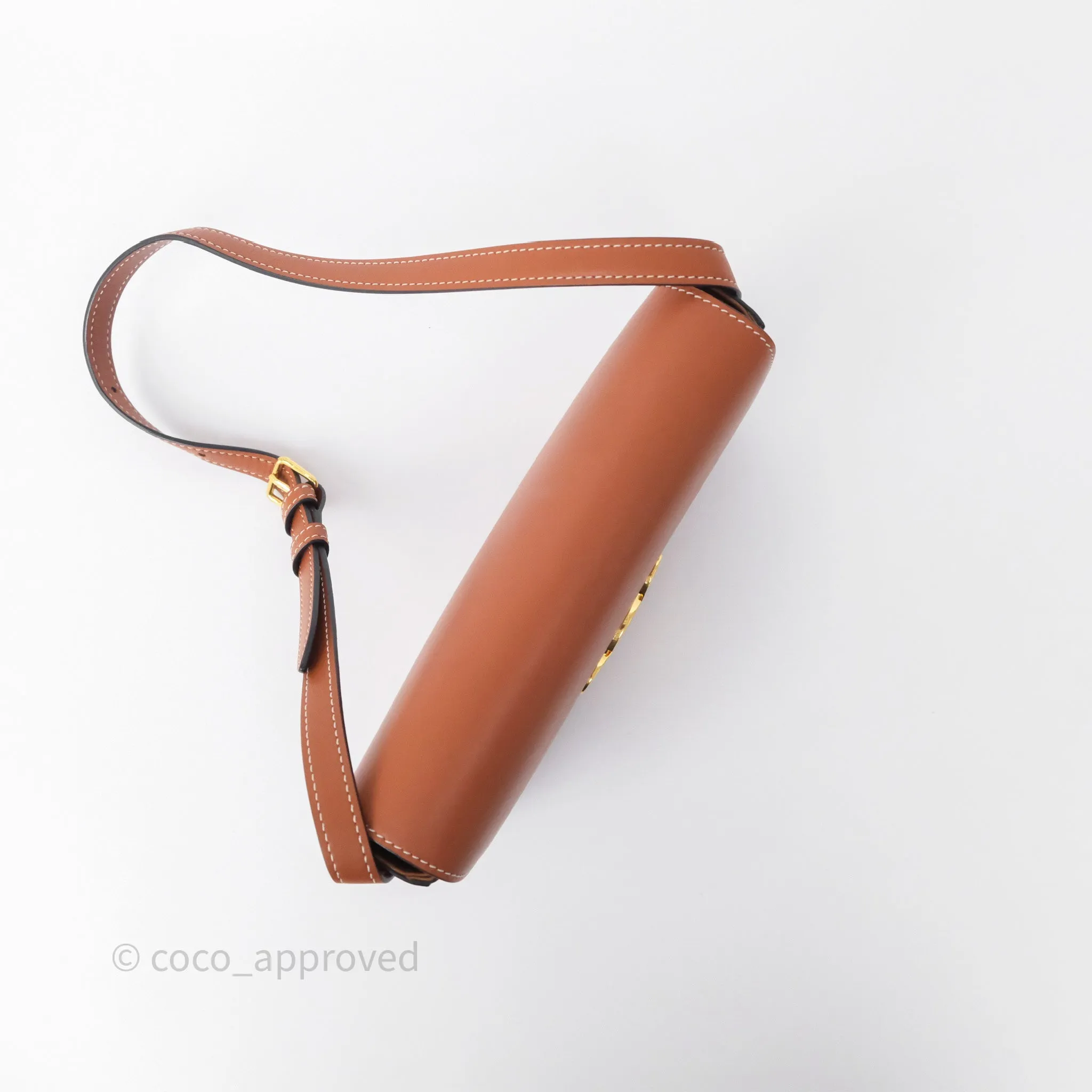 Celine Triomphe Shoulder Bag Tan Calfskin