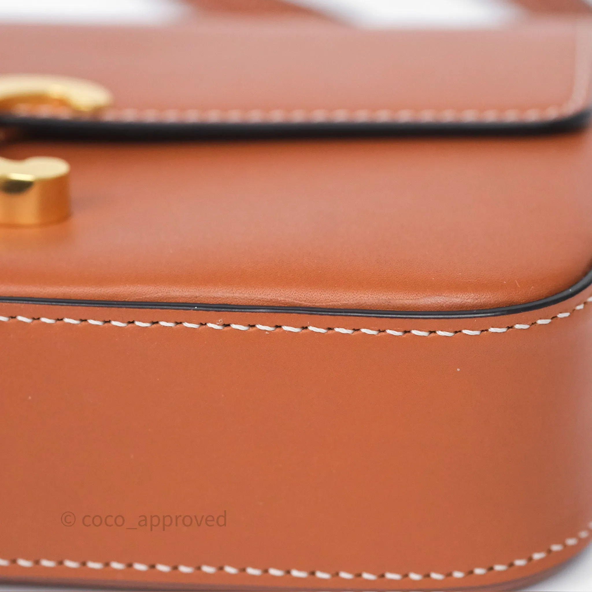 Celine Triomphe Shoulder Bag Tan Calfskin