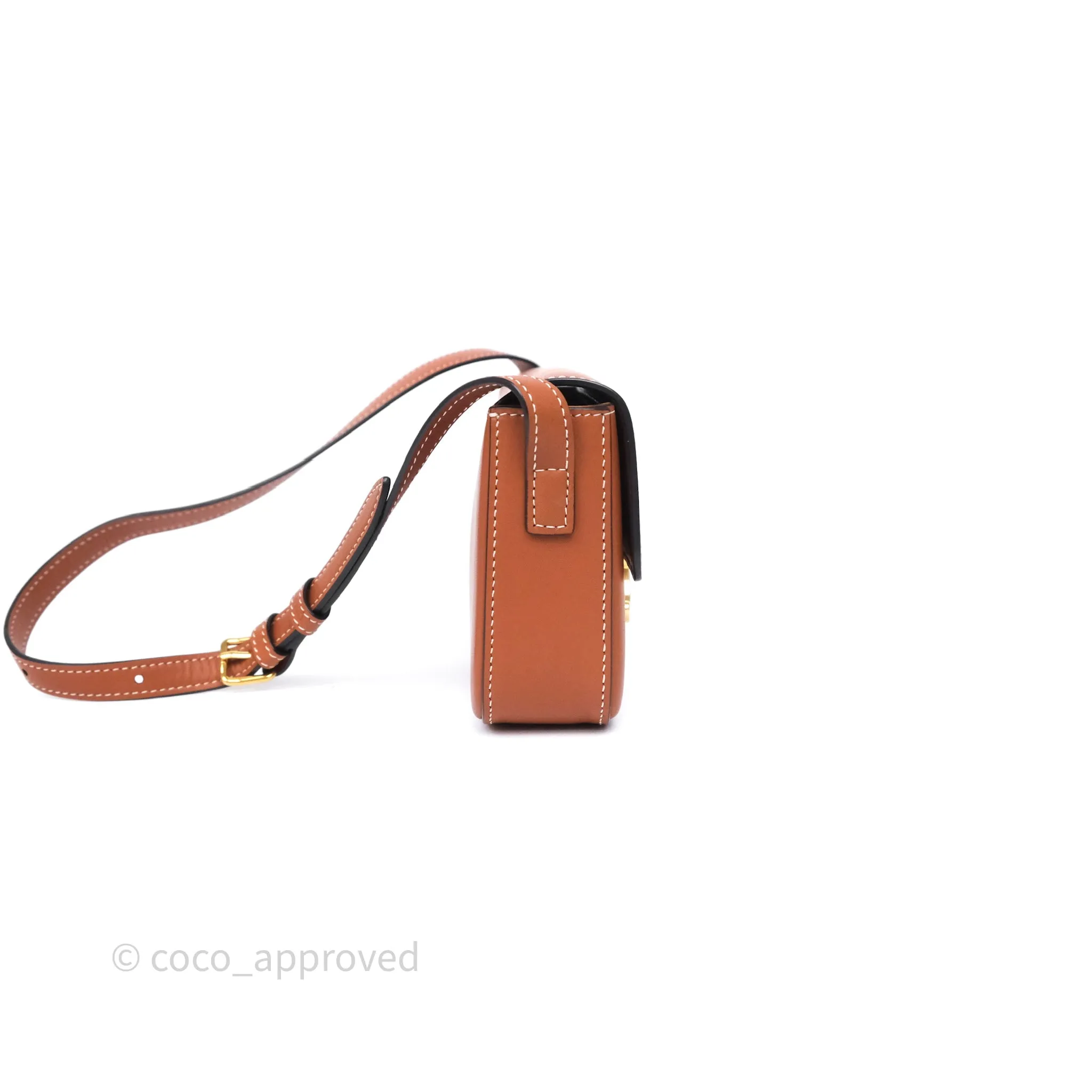 Celine Triomphe Shoulder Bag Tan Calfskin