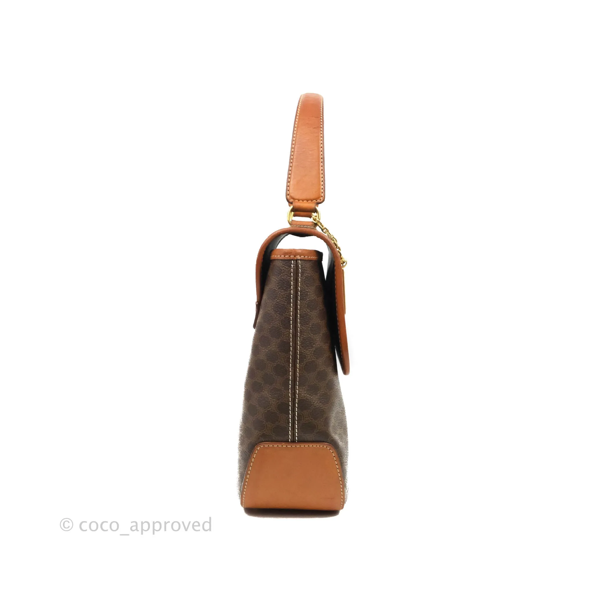 Celine Vintage Brown Canvas Top Handle Bag