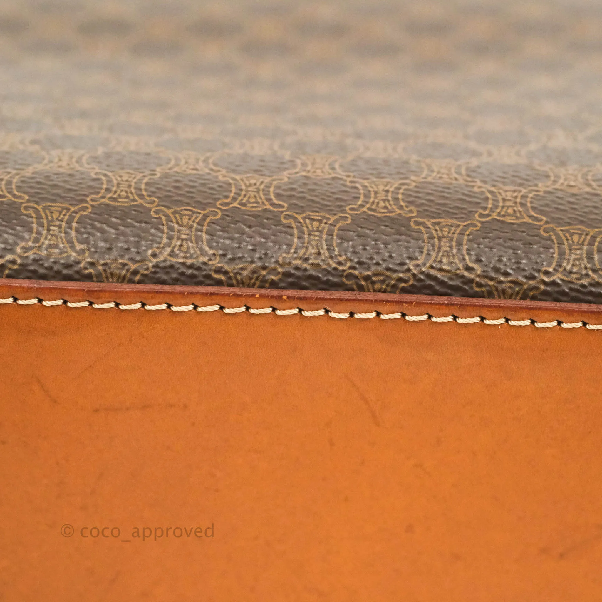 Celine Vintage Brown Canvas Top Handle Bag