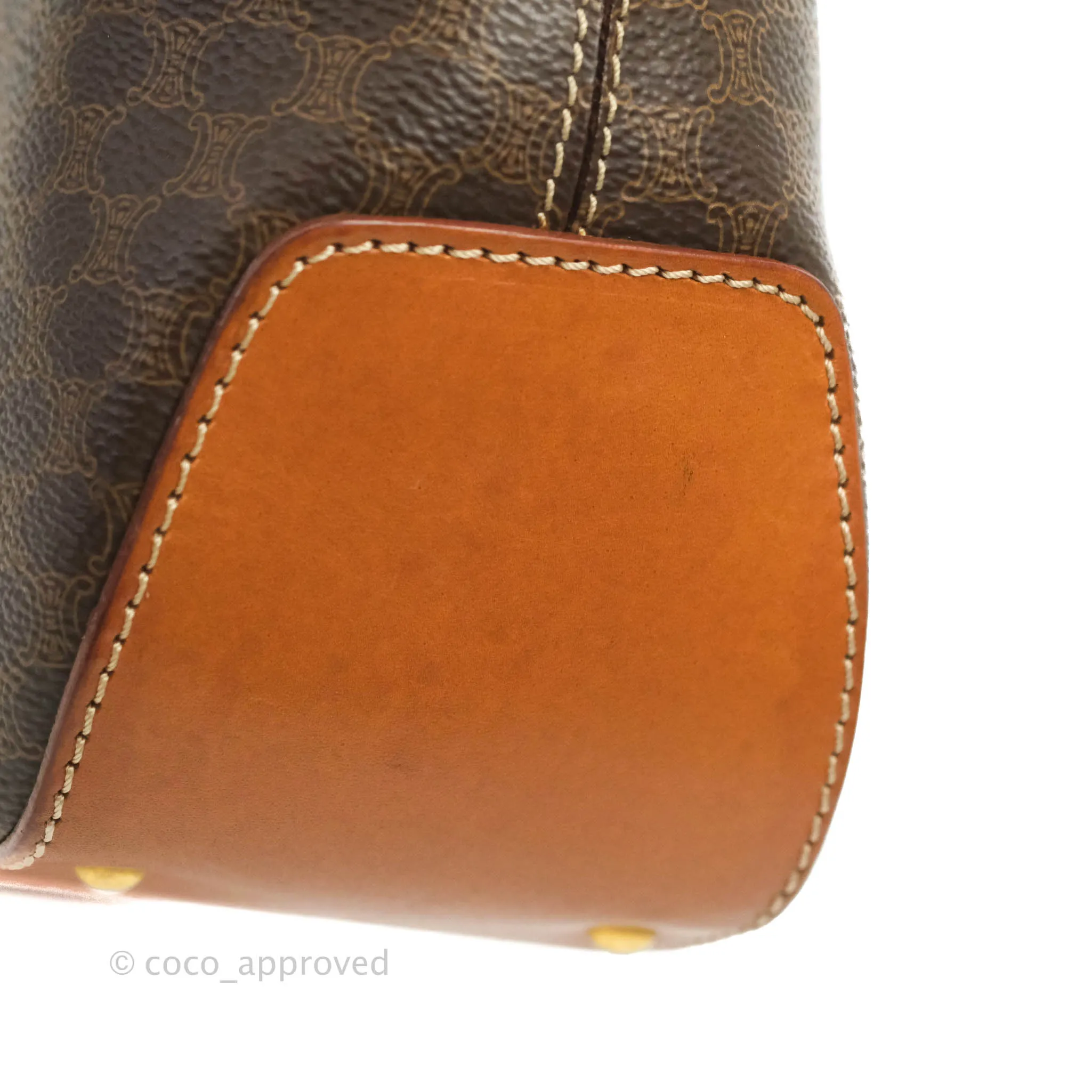 Celine Vintage Brown Canvas Top Handle Bag