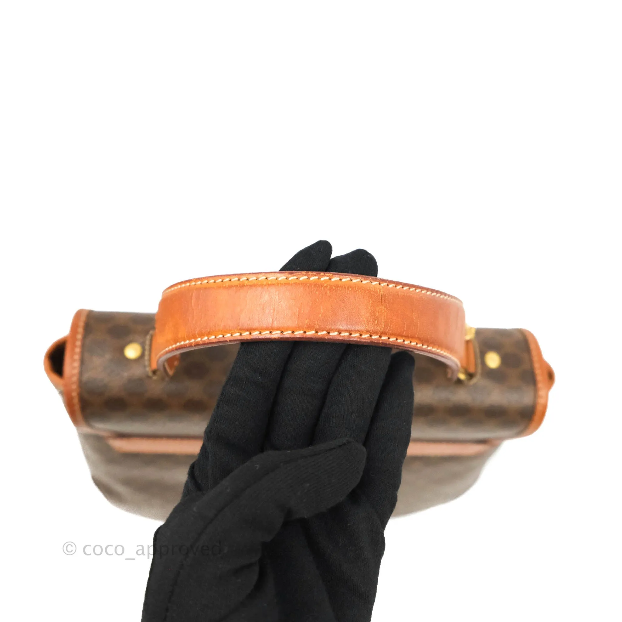 Celine Vintage Brown Canvas Top Handle Bag