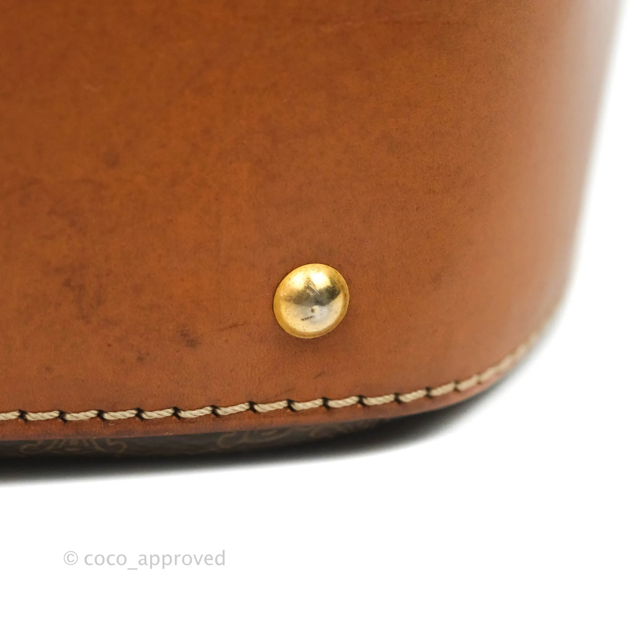 Celine Vintage Brown Canvas Top Handle Bag