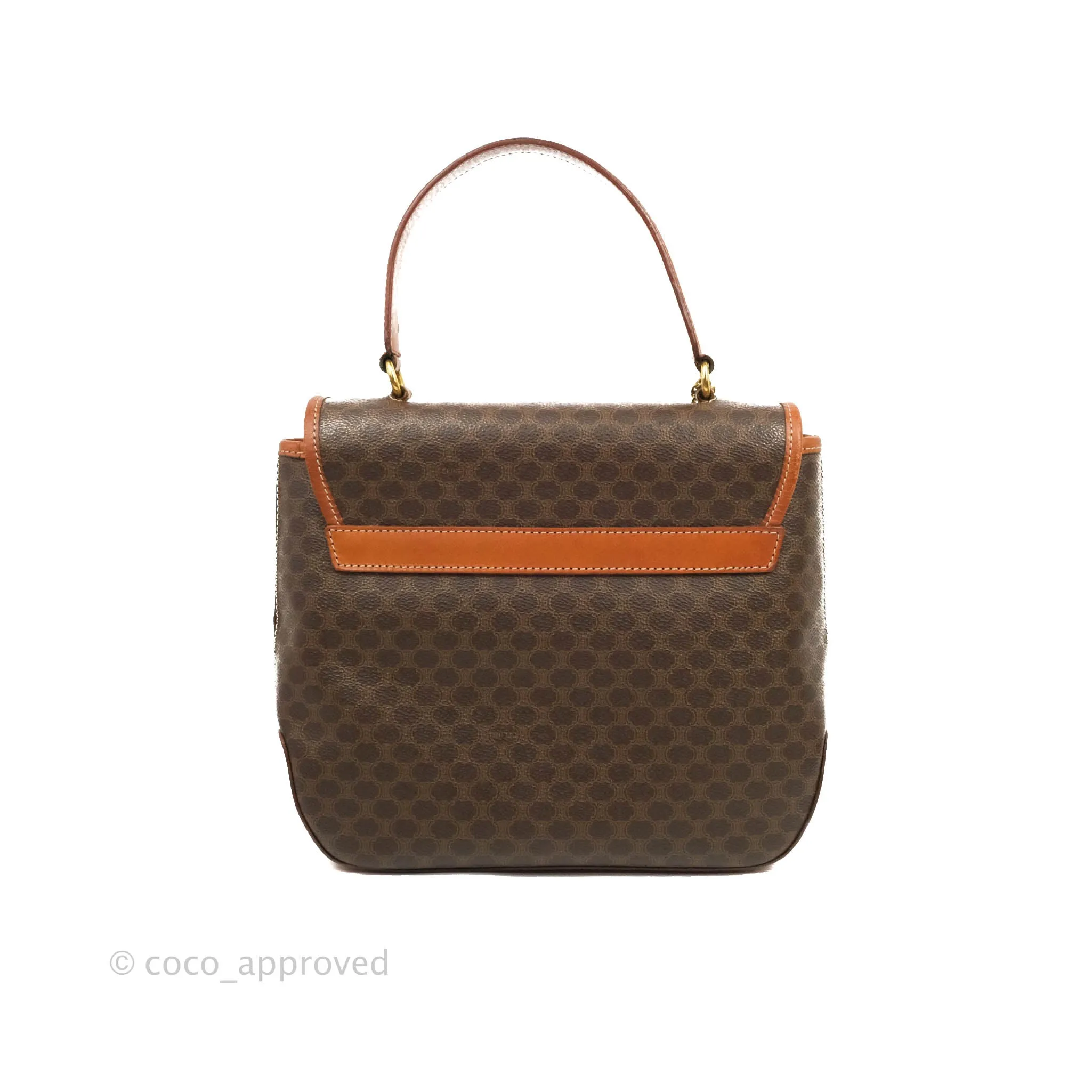 Celine Vintage Brown Canvas Top Handle Bag