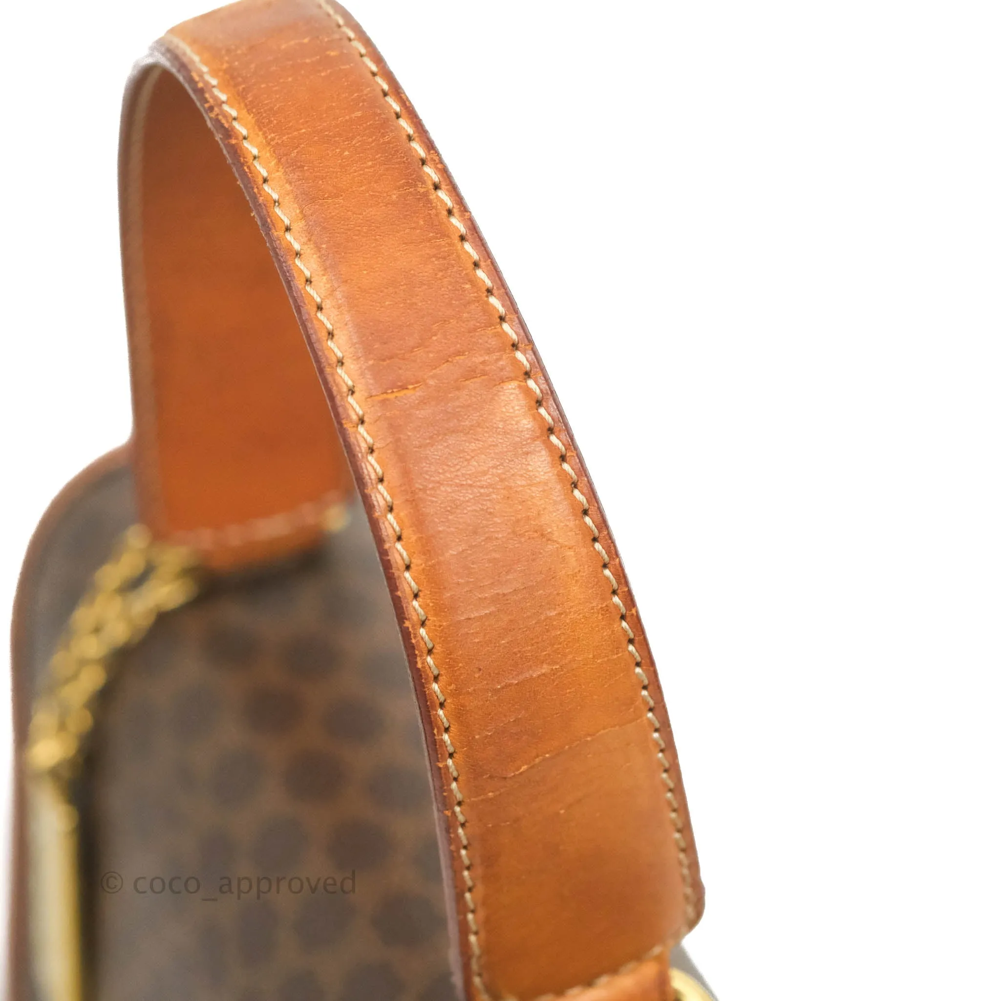 Celine Vintage Brown Canvas Top Handle Bag