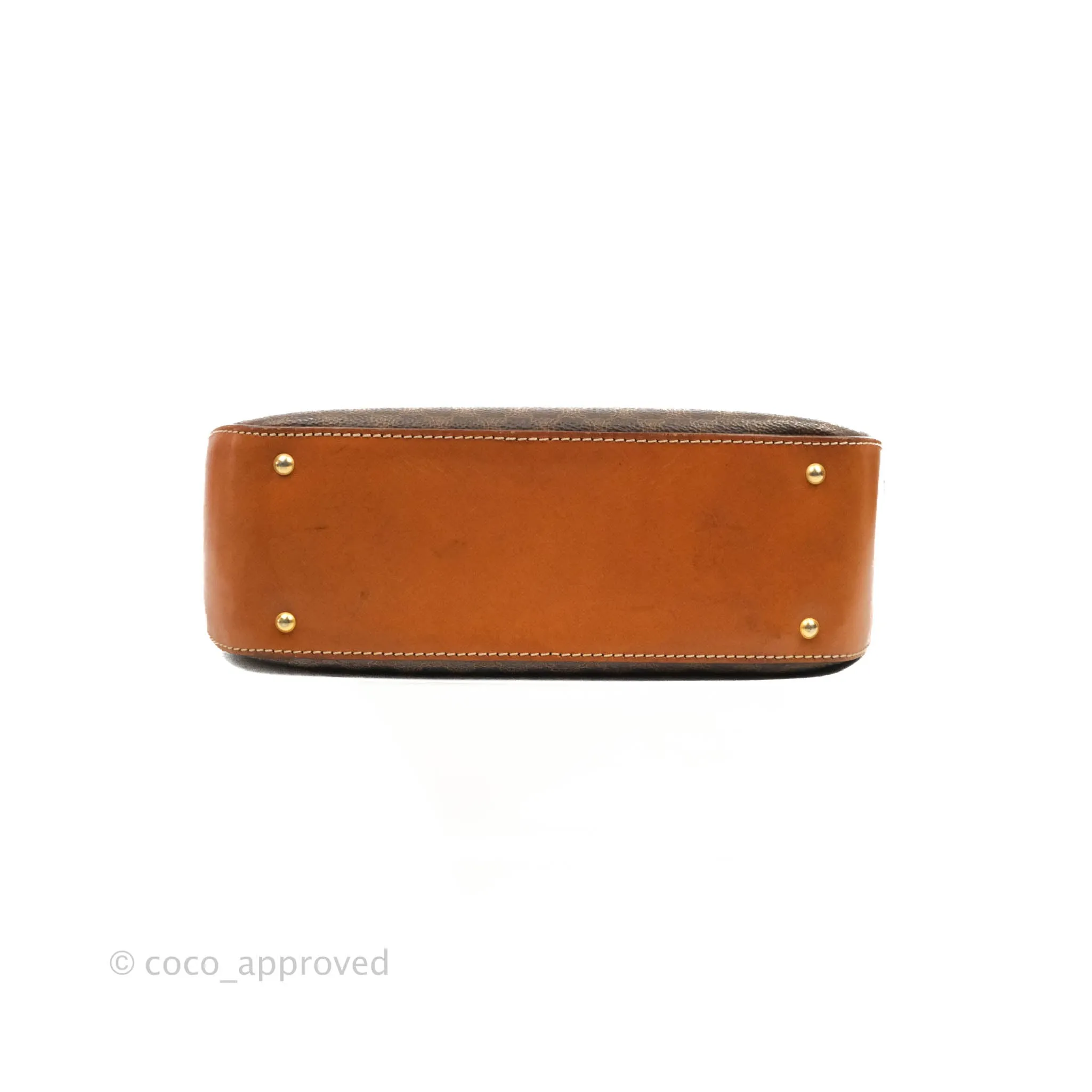 Celine Vintage Brown Canvas Top Handle Bag