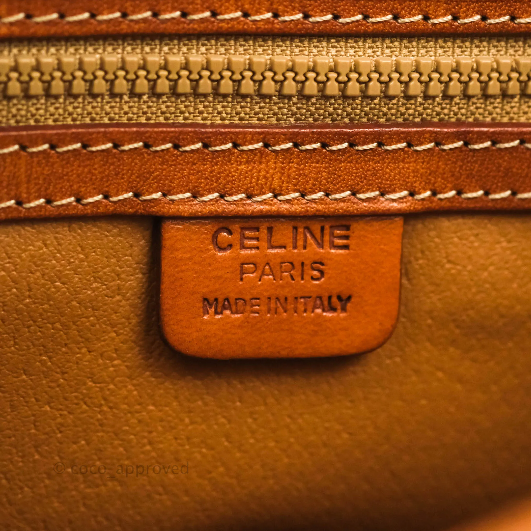 Celine Vintage Brown Canvas Top Handle Bag