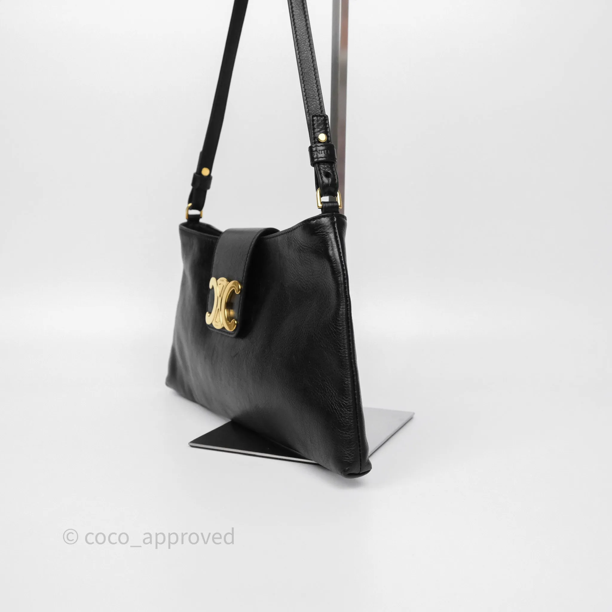 Celine Wiltern Clutch Black Calfskin