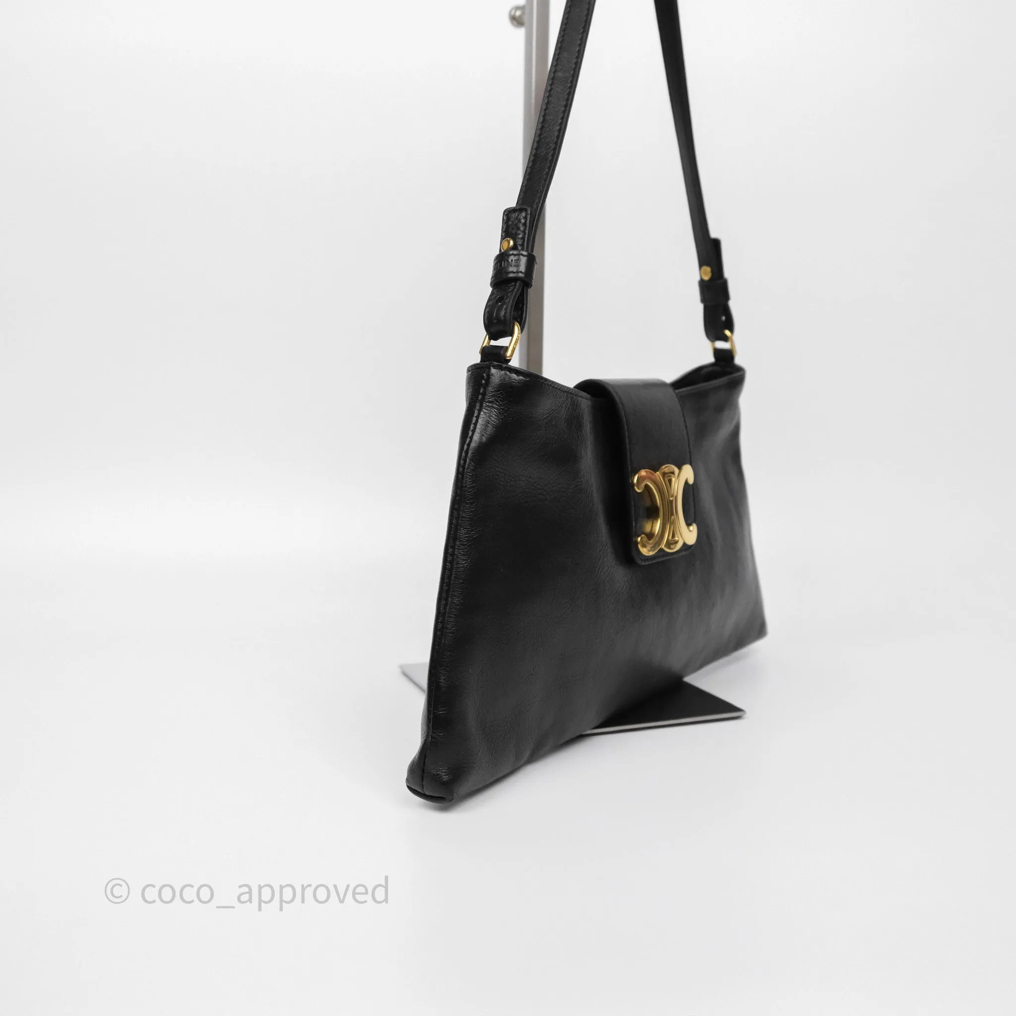Celine Wiltern Clutch Black Calfskin