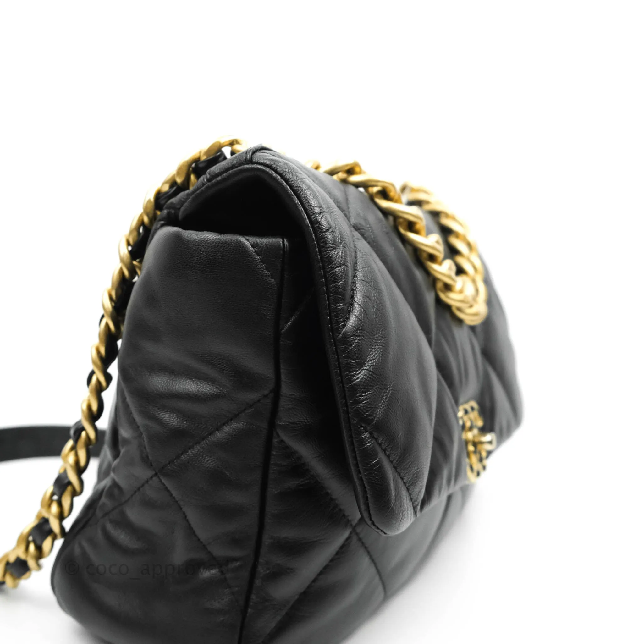 Chanel 19 Medium Black Goatskin Mixed Hardware