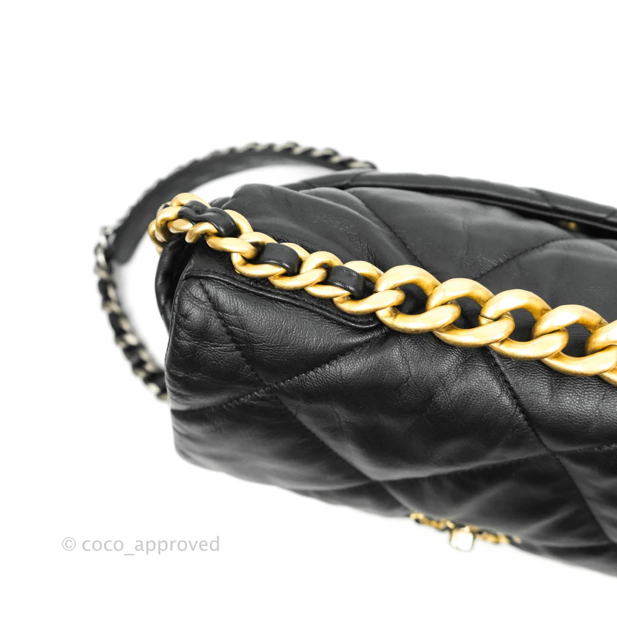 Chanel 19 Medium Black Goatskin Mixed Hardware