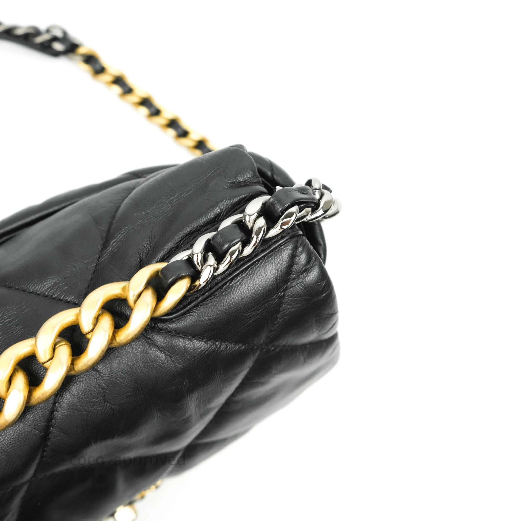 Chanel 19 Medium Black Goatskin Mixed Hardware