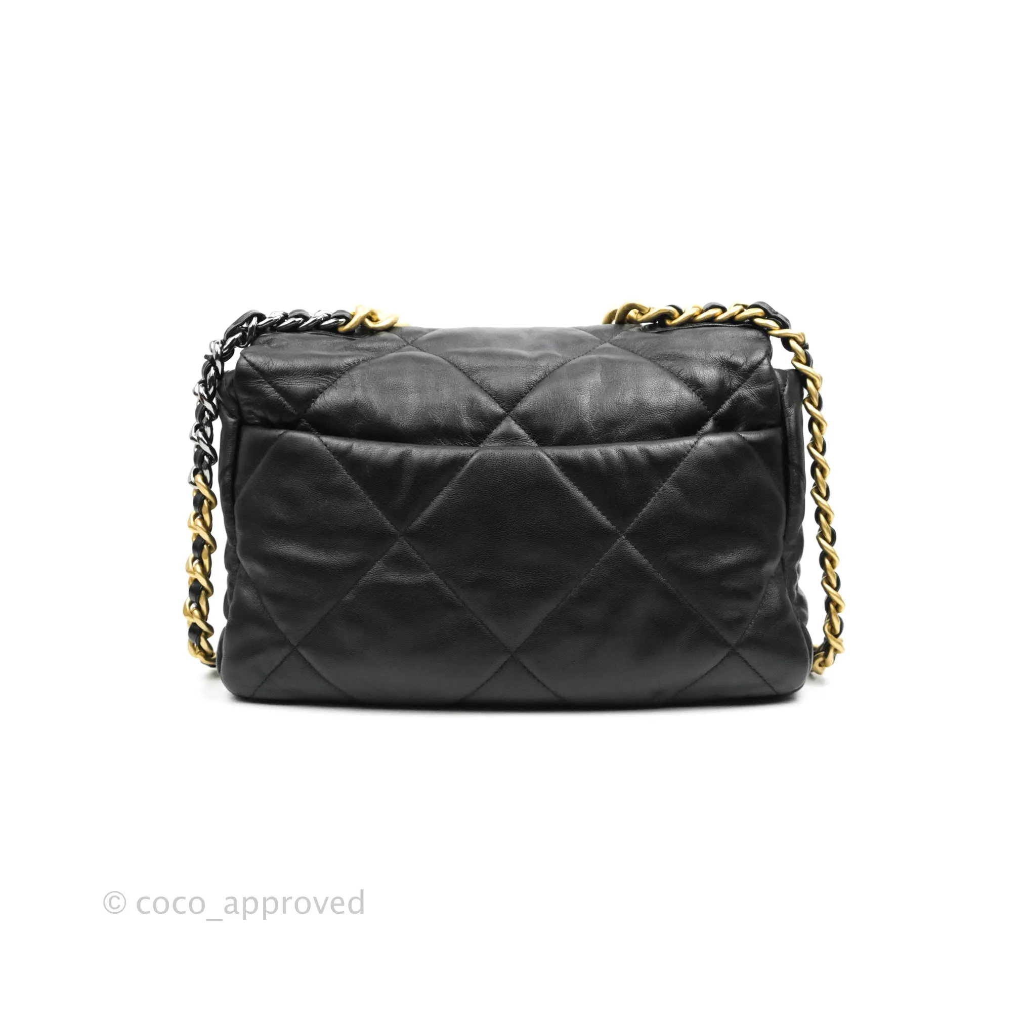 Chanel 19 Medium Black Goatskin Mixed Hardware