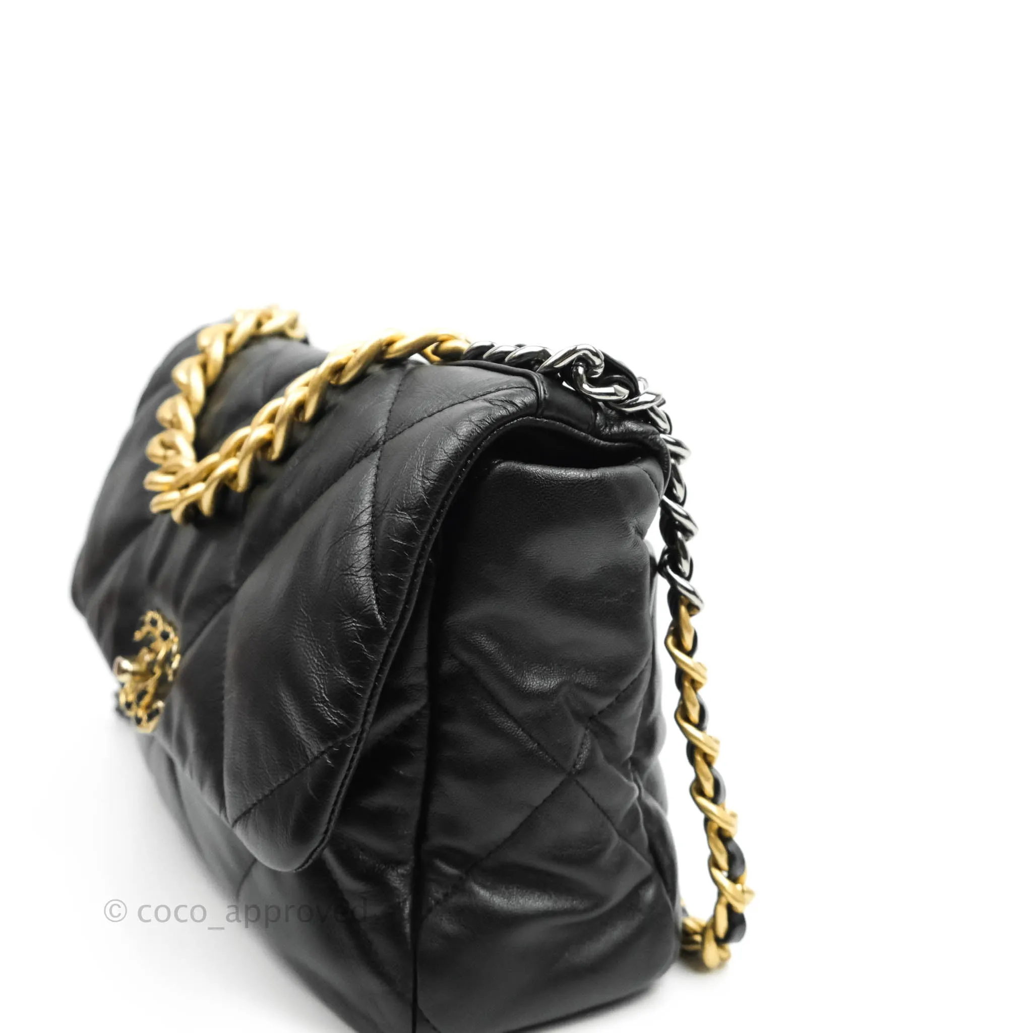Chanel 19 Medium Black Goatskin Mixed Hardware