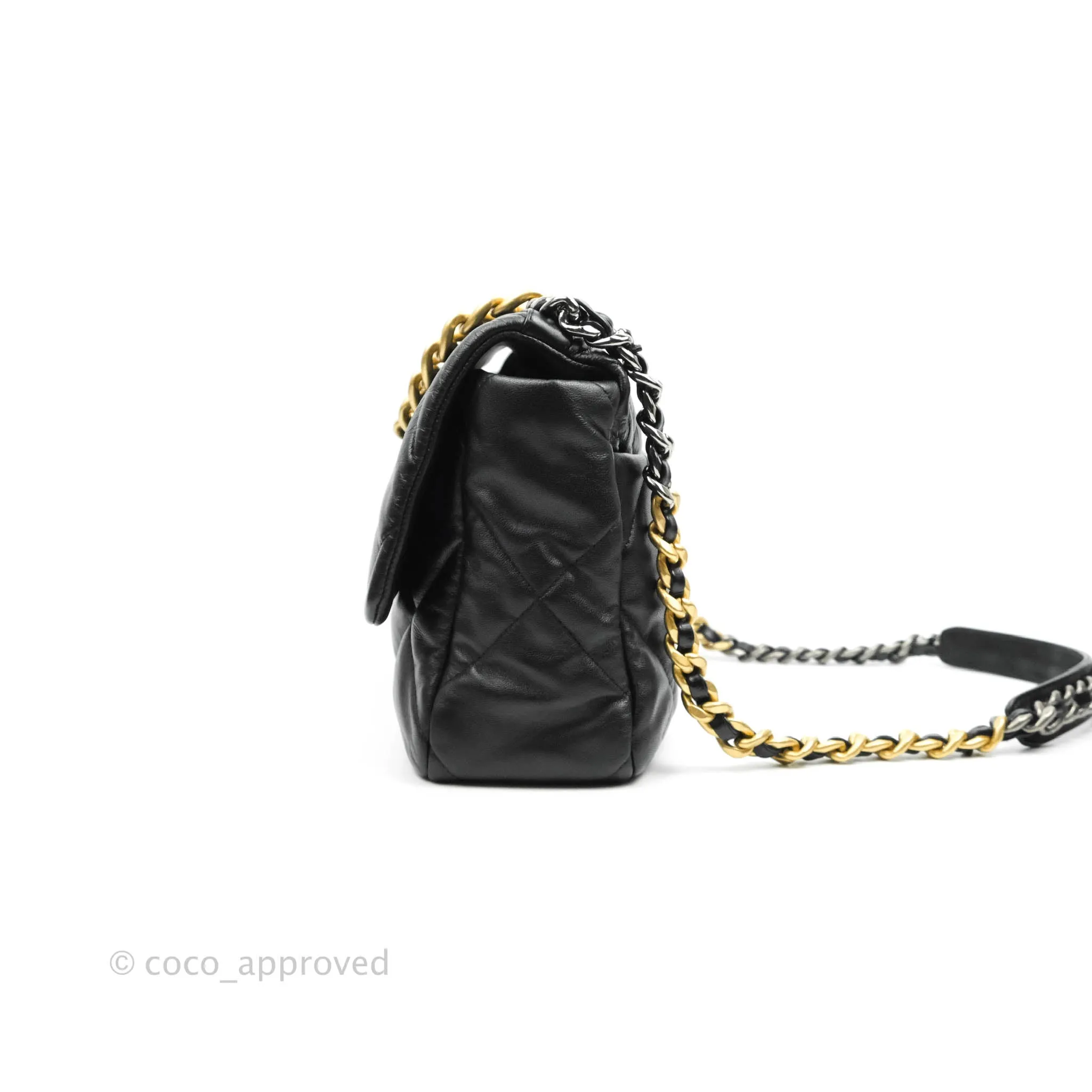Chanel 19 Medium Black Goatskin Mixed Hardware